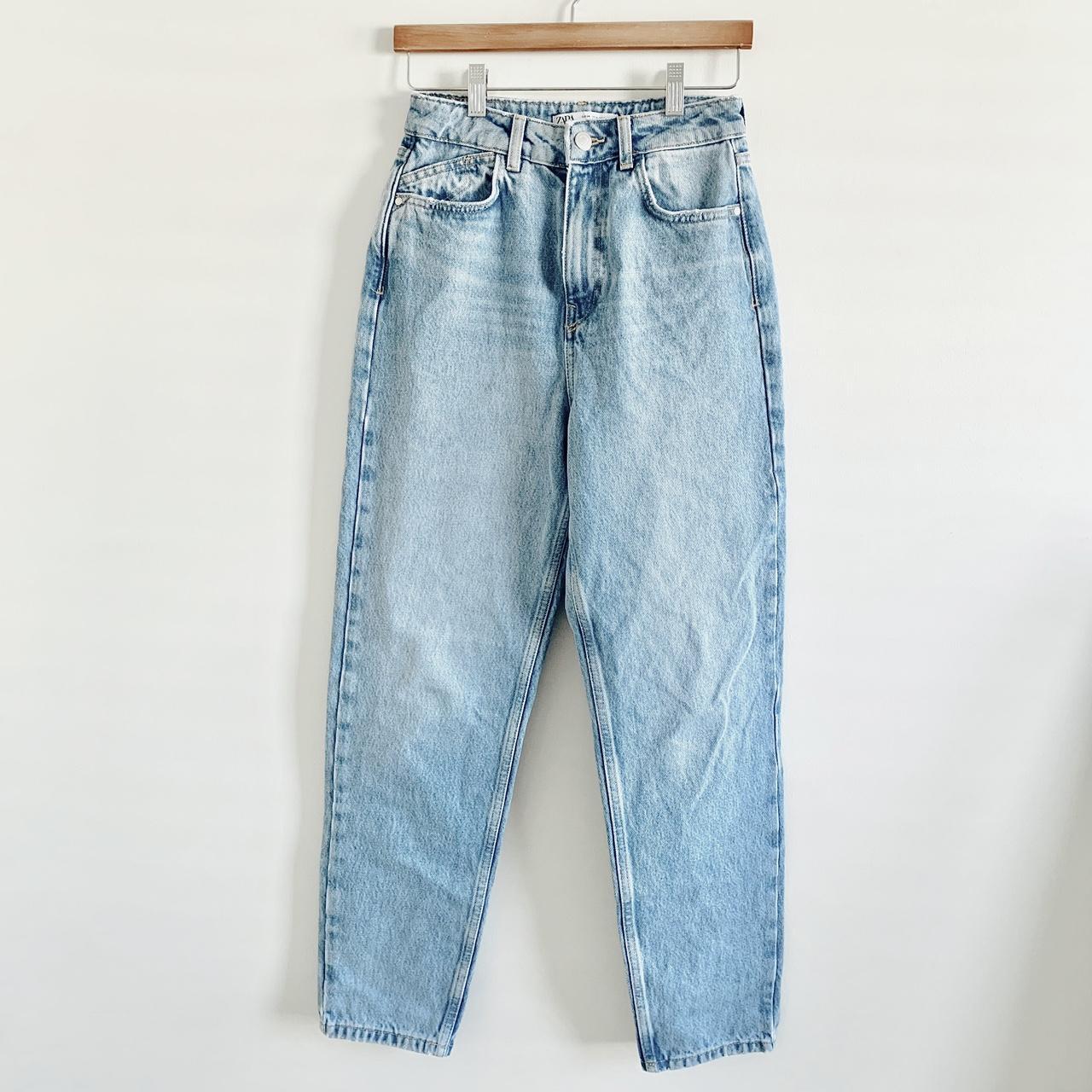 Zara blue mom jeans size: US 2 BRAND NEW, never... - Depop