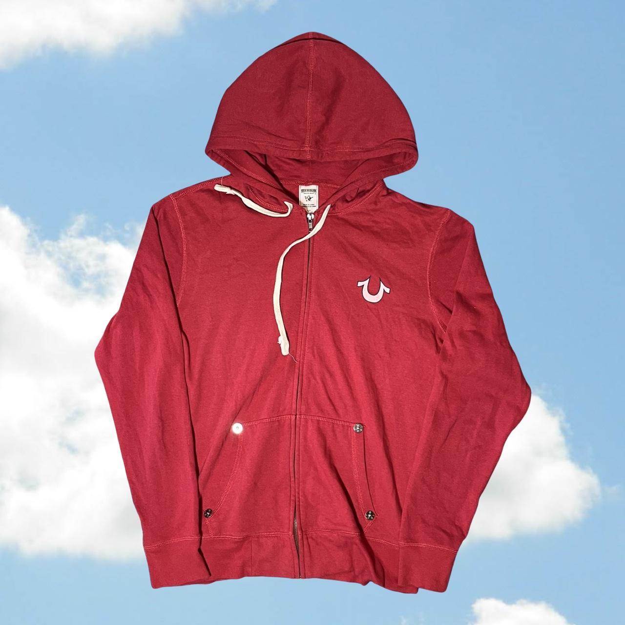 Red true religion hoodie size large Great... Depop