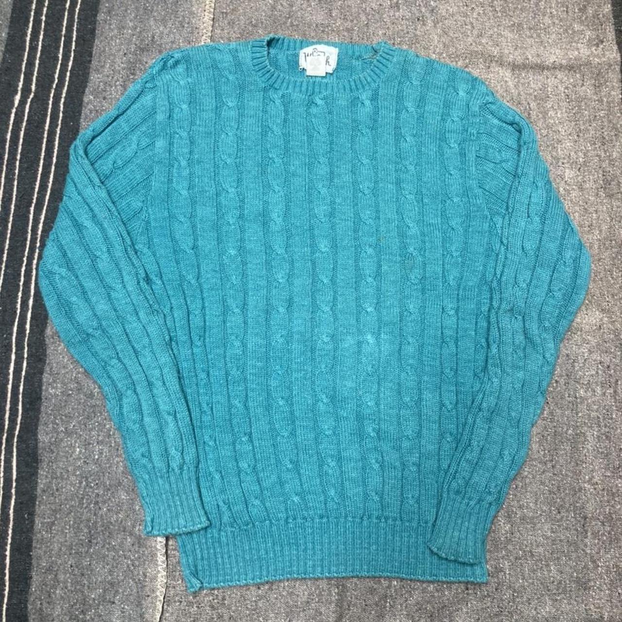 Vintage wool rich knitted outlet cable sweater