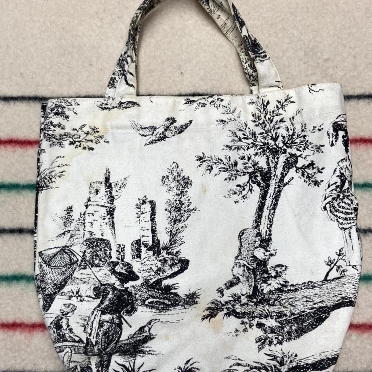 Cotton canvas tote bag lightweight fishing dog lake - Depop