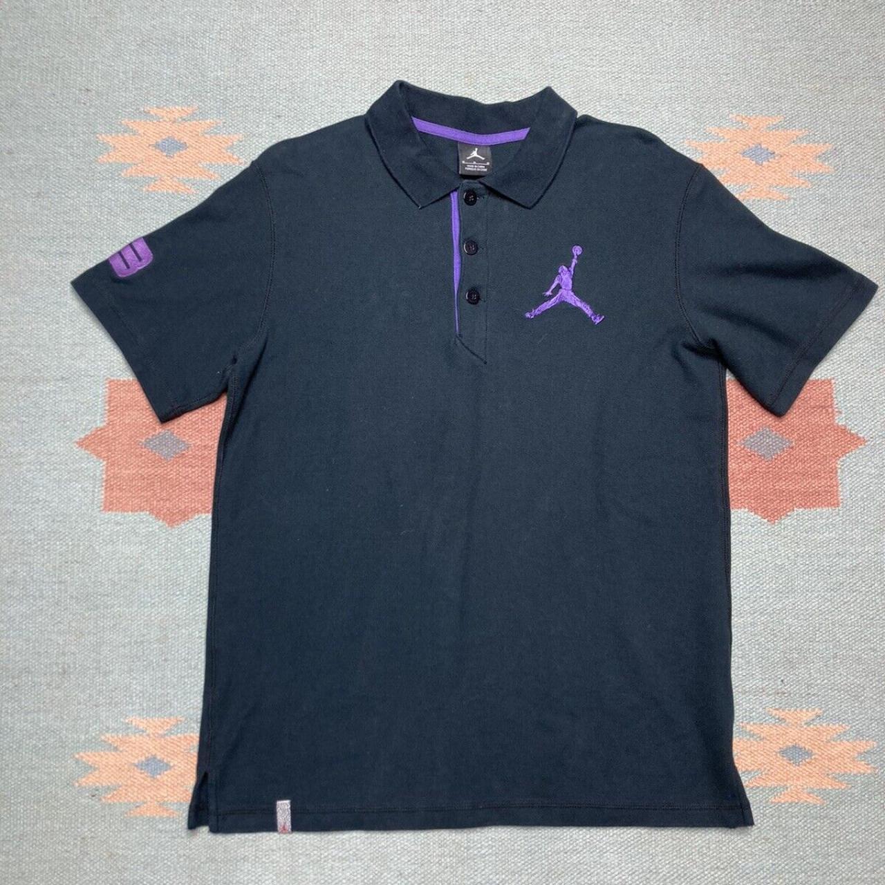 Air Jordan polo shirt short sleeve authentic black... - Depop