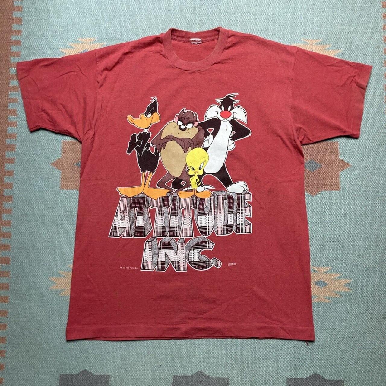 90s vintage LOONEY TUNES Tシャツ 古着 90s USA製 LOONEY TUNES 「LET'S ROCK」 タズ バスケ T