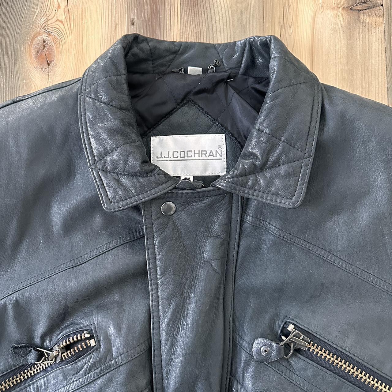 90s J.J. Cochran Leather Jacket Measurement: Pit... - Depop