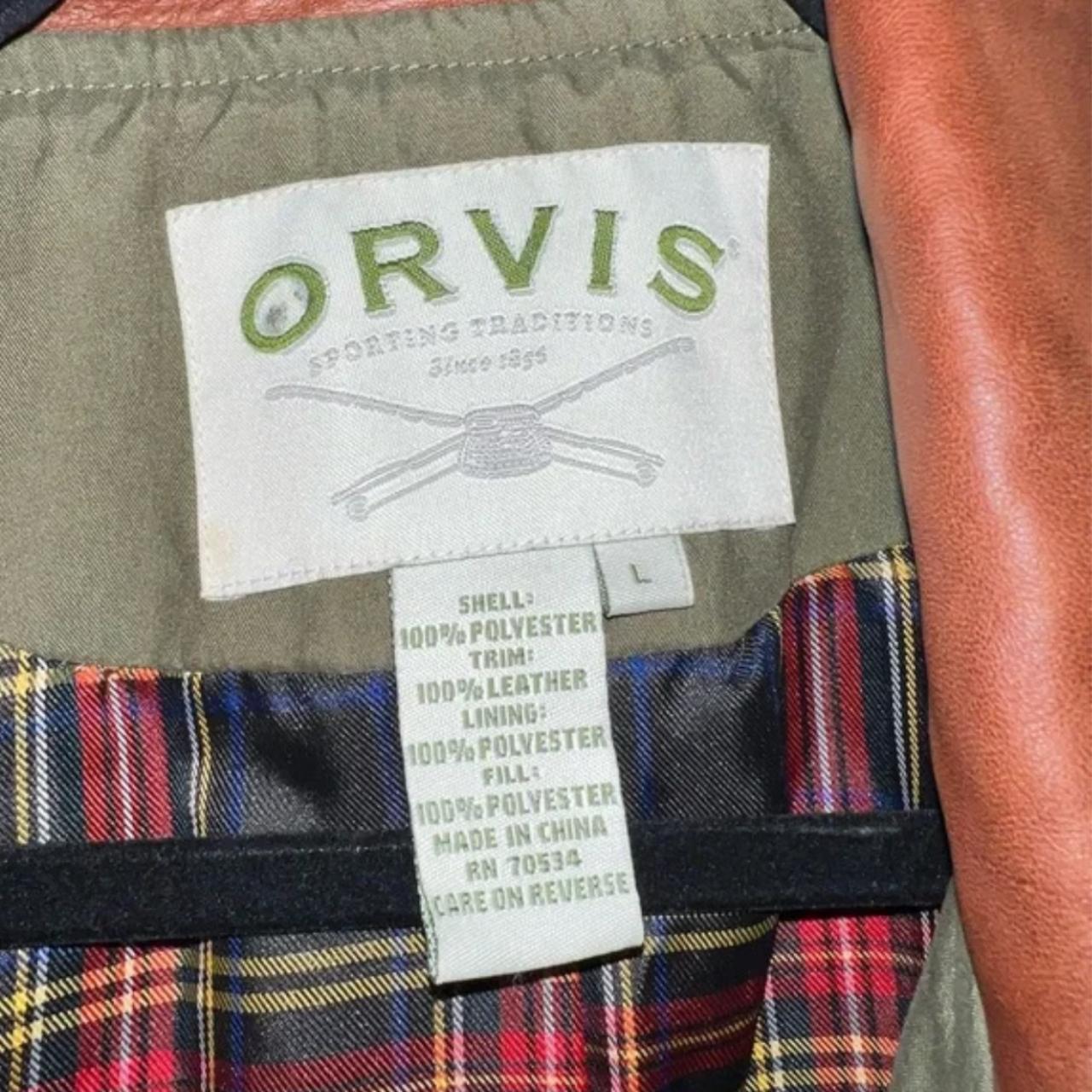 UP FOR SALE IS a preowned Orvis Men's Large Full Zip - Depop