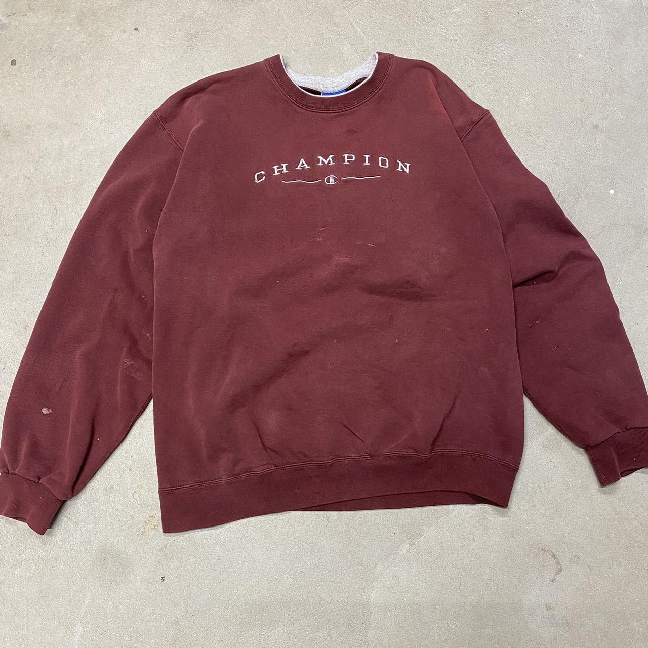 Champion Men's Burgundy and Grey Sweatshirt (4)