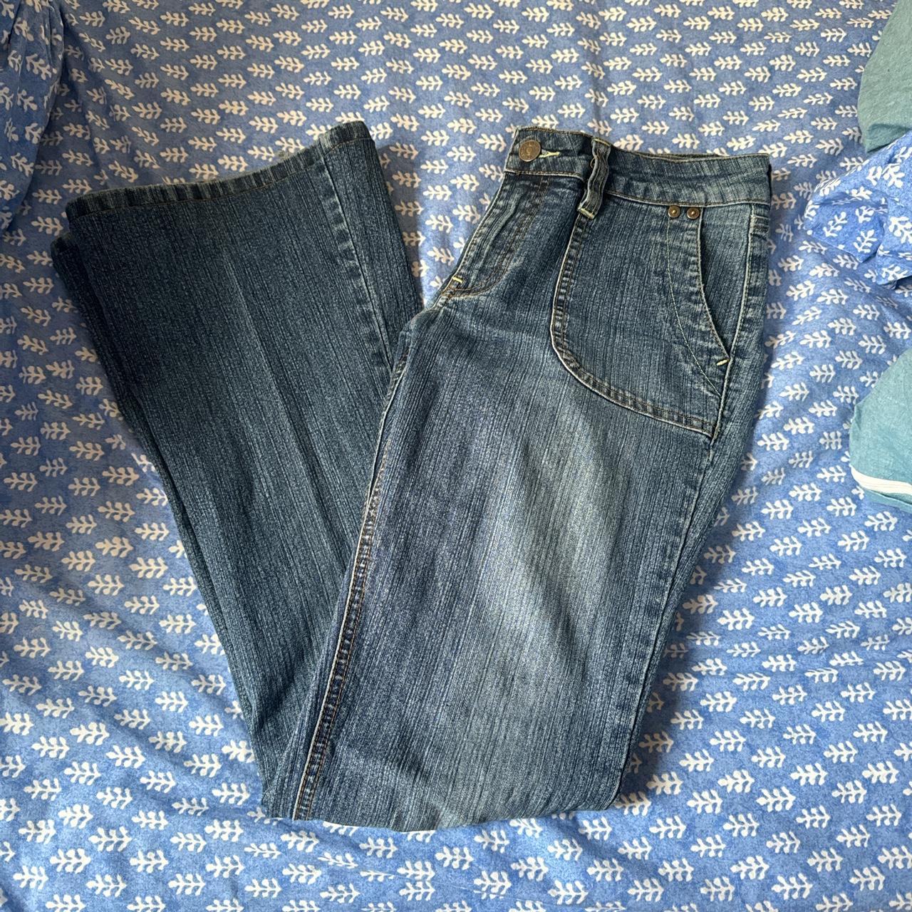 adorable thrifted flaired bootcut jeans with the... - Depop