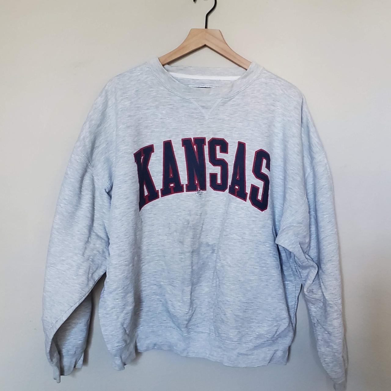 1990's Kansas crewneck, size extra large. Light grey