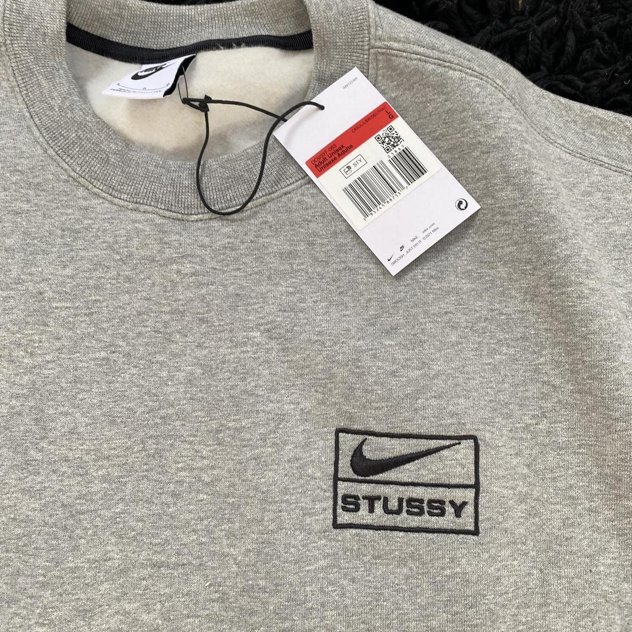 Nike stussy jumper grey size L brand new with all... - Depop