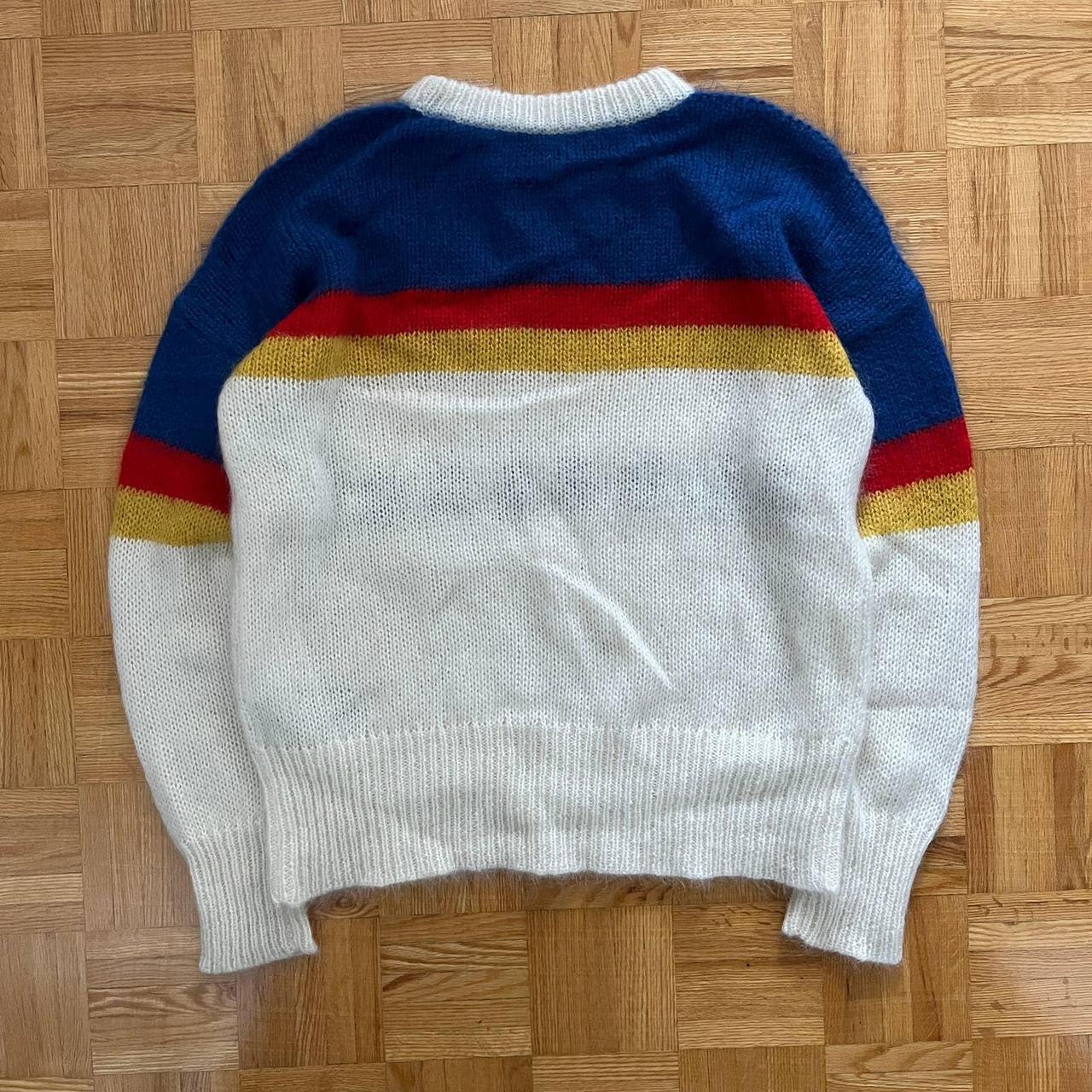 Burberry striped logo intarsia mohair wool store blend sweater