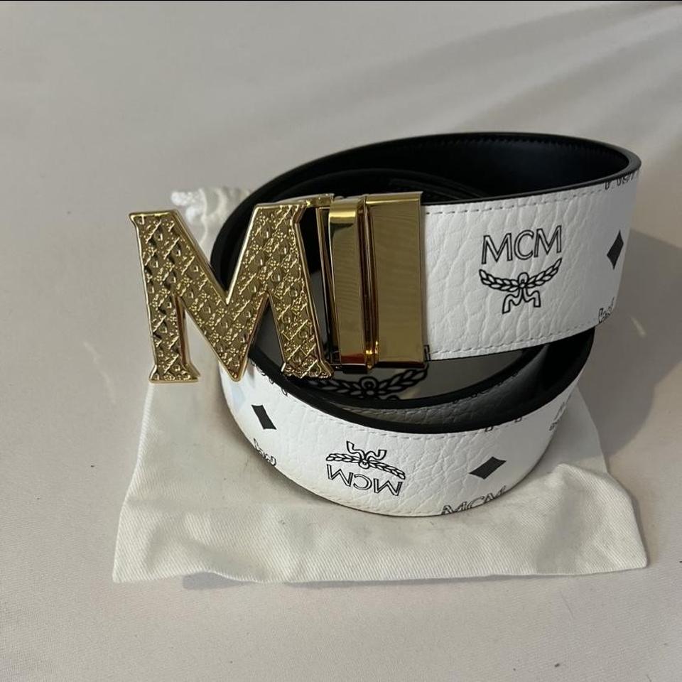 MCM Belt - Reversible - White With Silver Buckle – Dabbous