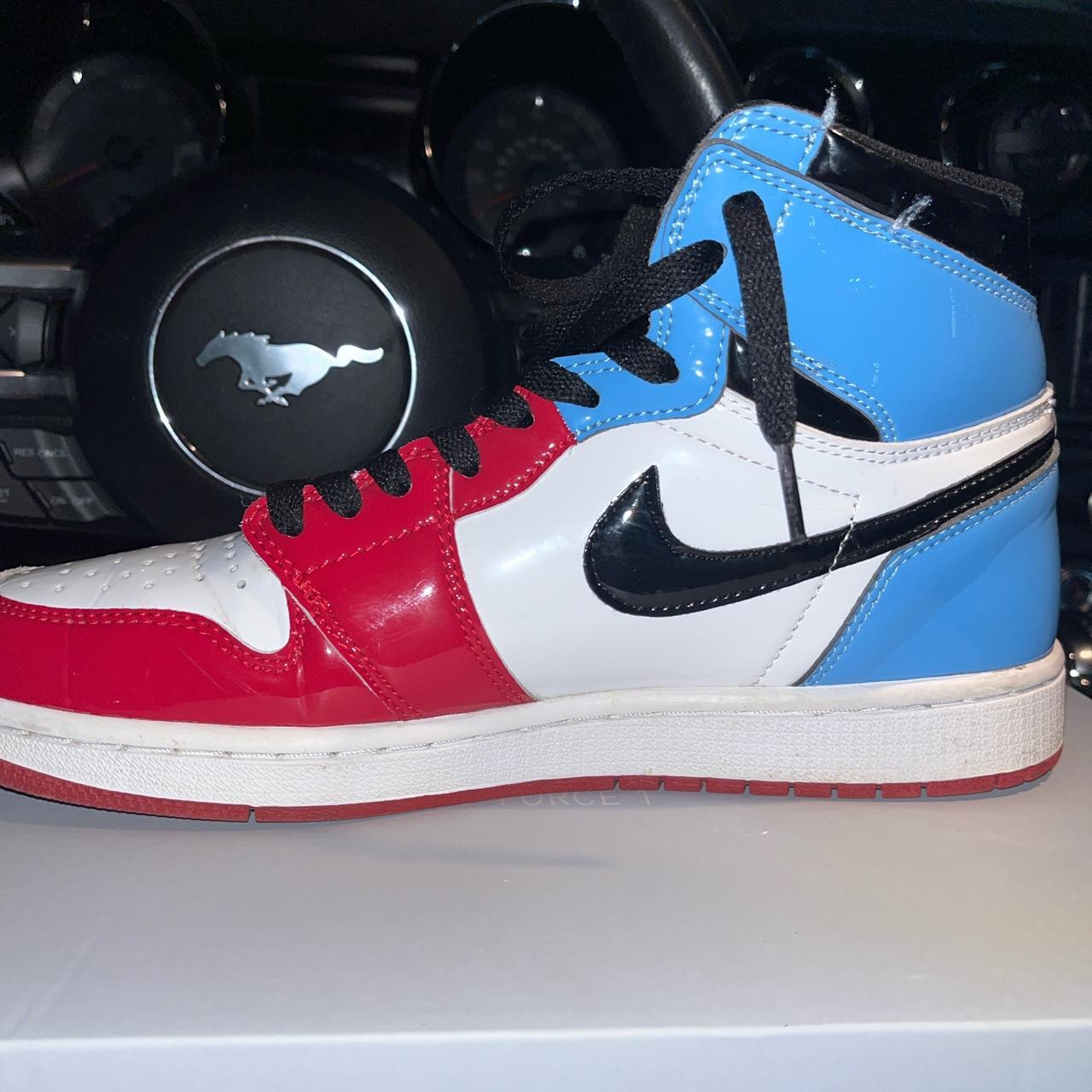 Jordan Men's Red and Blue Trainers | Depop