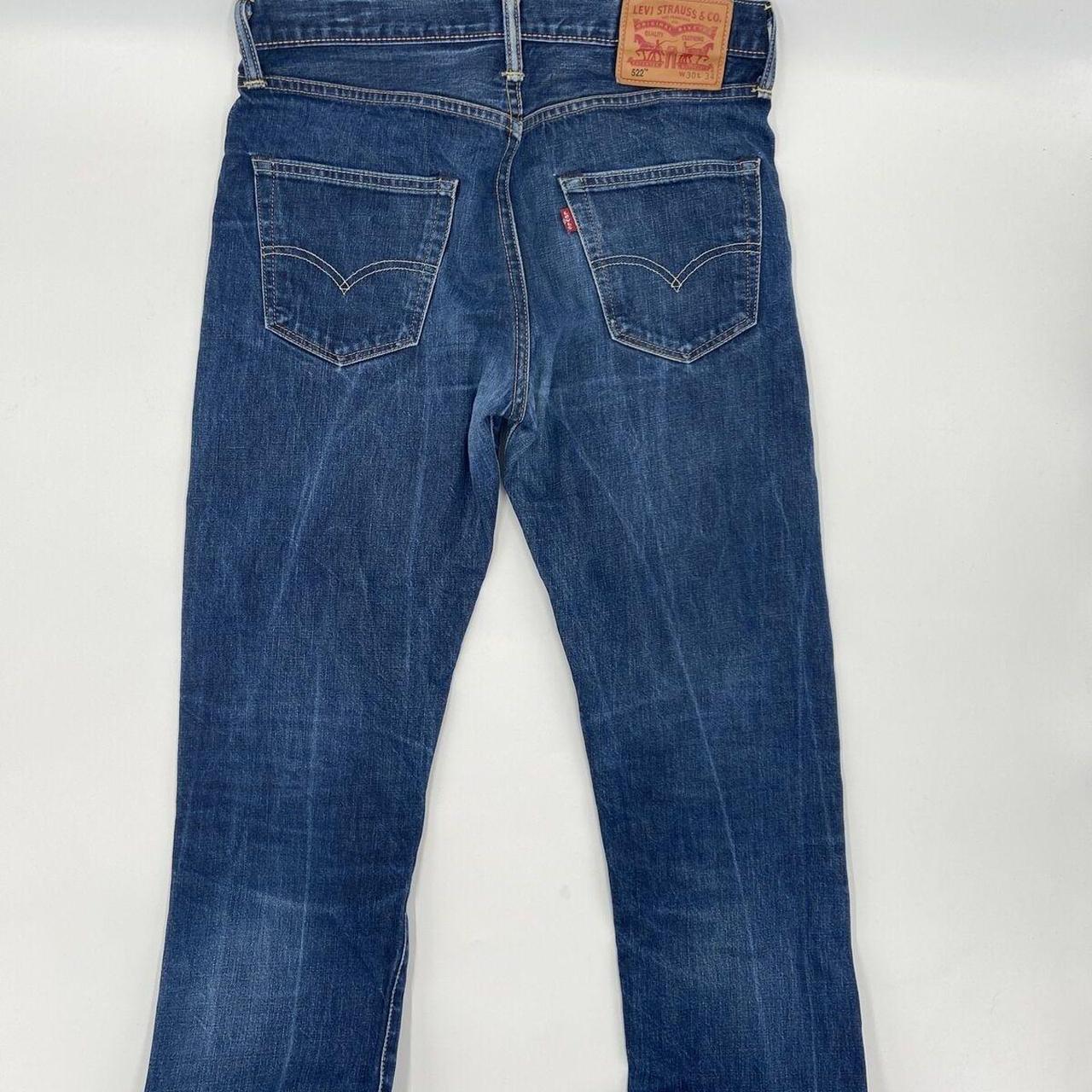 Levi's 522 Tapered Stretch Blue Denim Jeans Mens W30... - Depop