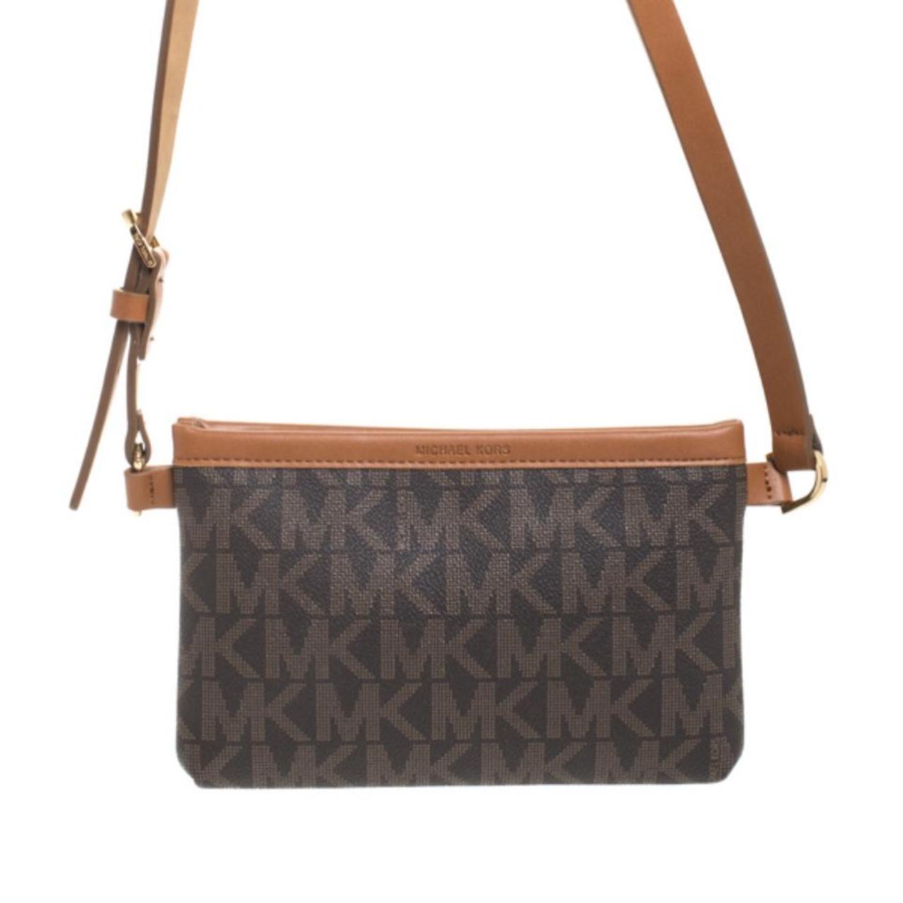 Michael Kors Brown/Tan Signature Coated Canvas and Leather