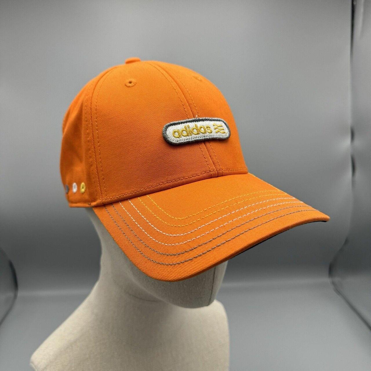 Orange Adidas Baseball Hat Cap with Logo Patch. Depop