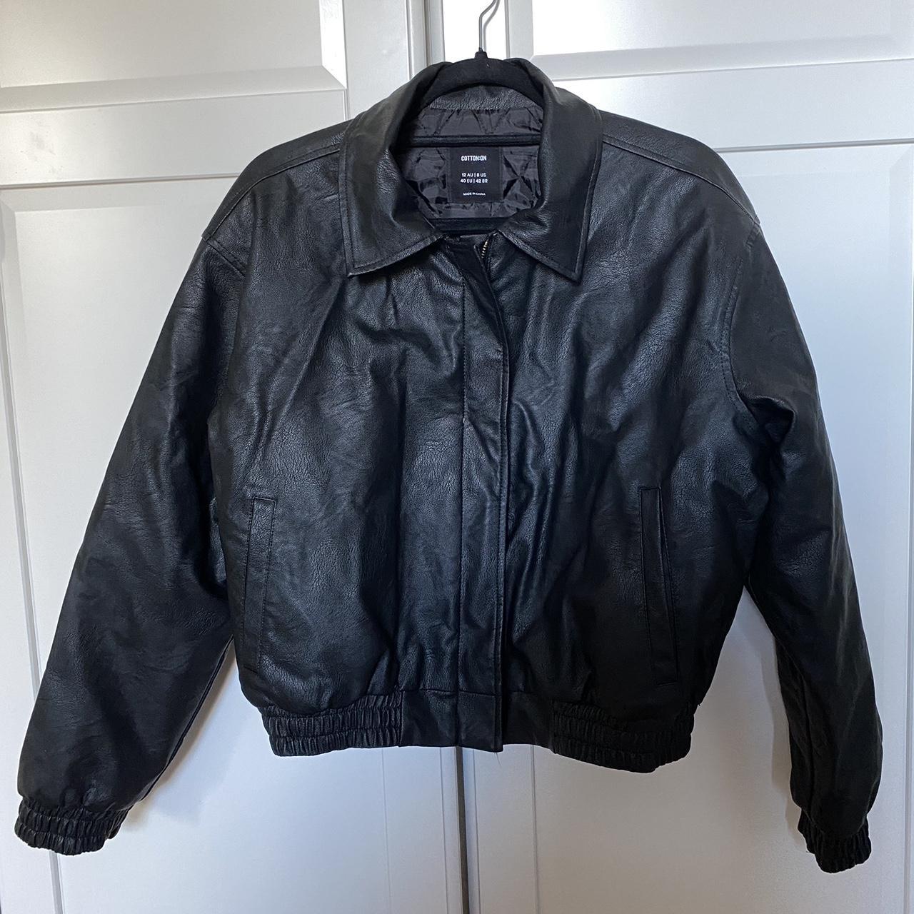Cotton On faux leather Jacket BRAND NEW 😎 Bomber... - Depop