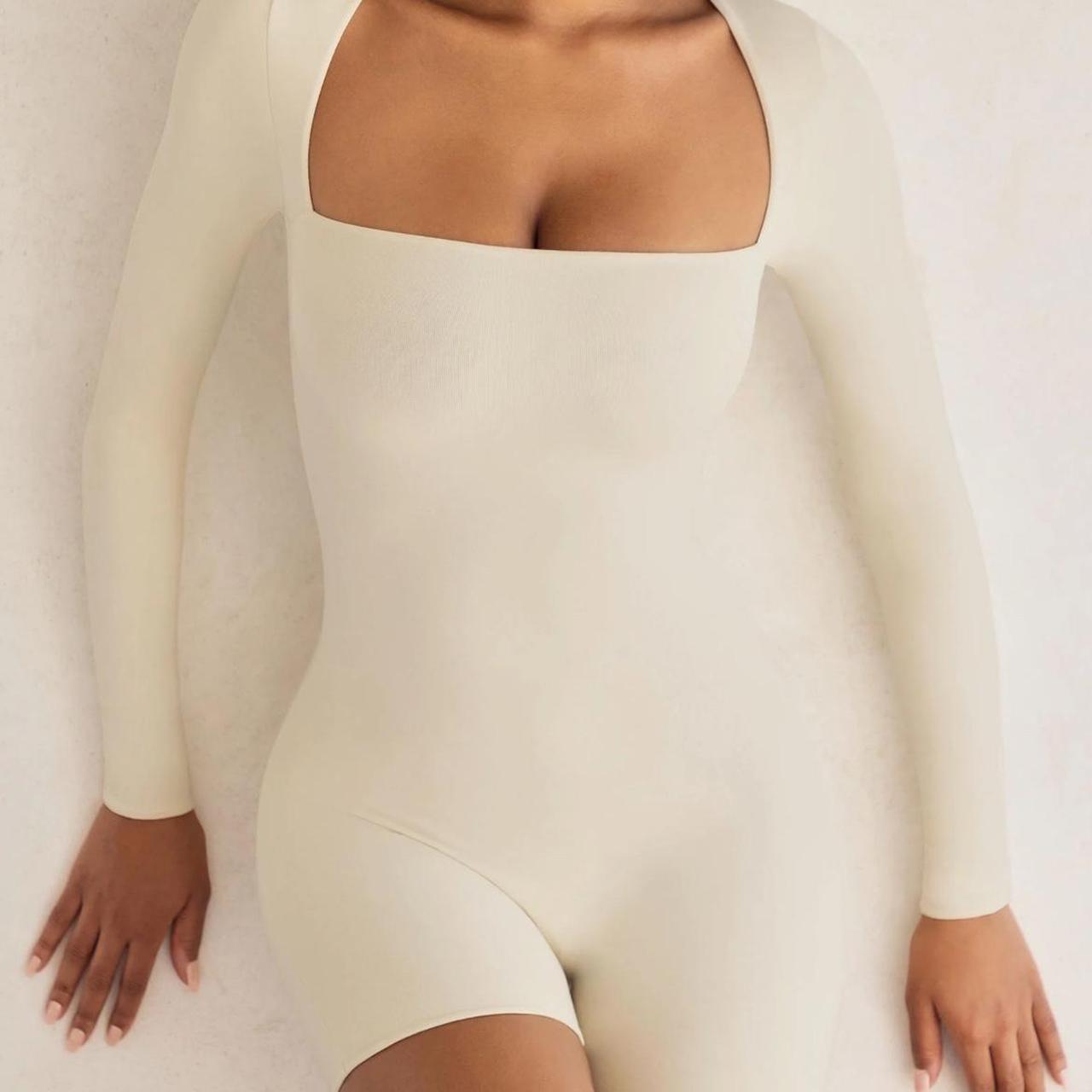 Rue Long Sleeve Square Neck Unitard in Ivory