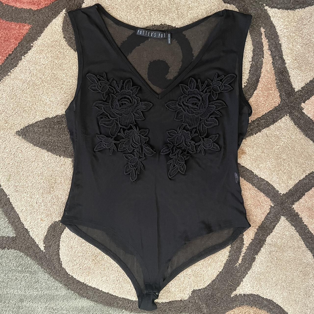 Black sheer bodysuit - Size s/m #bodysuit #goingout... - Depop