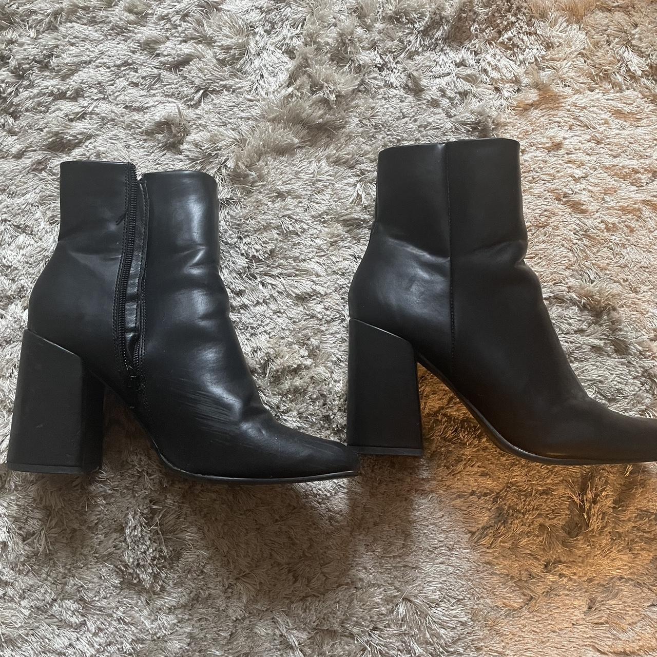 Black madden girl boots with a chunky heel. Some... Depop