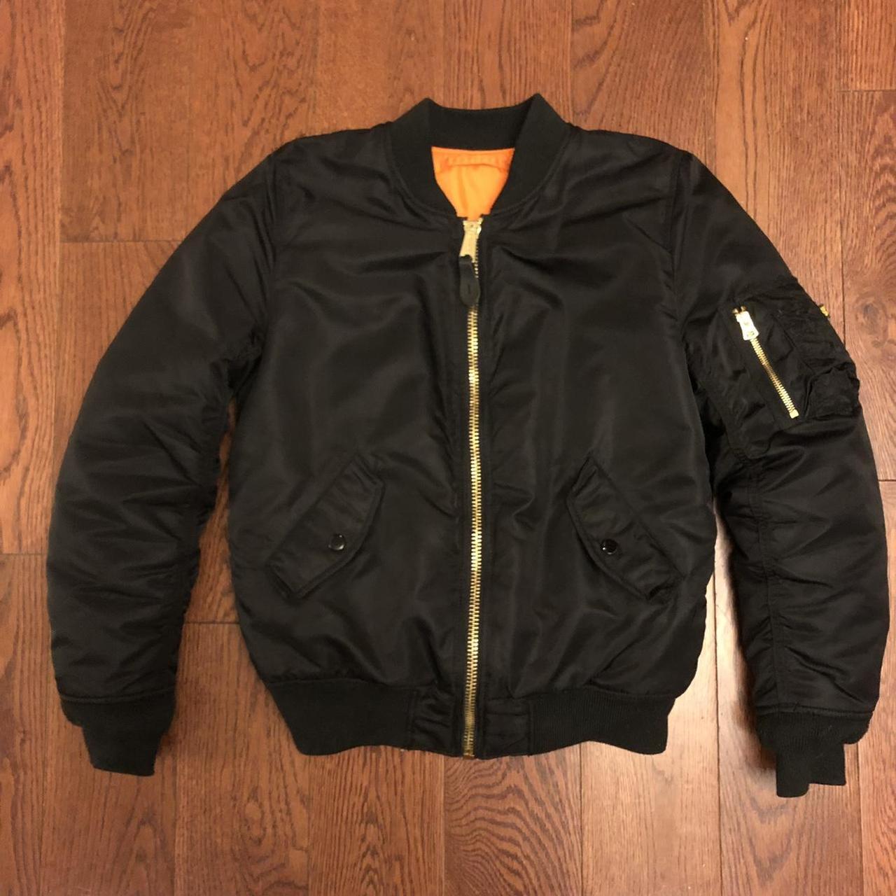 Alpha Industries Bomber Jacket. Barely worn - Depop