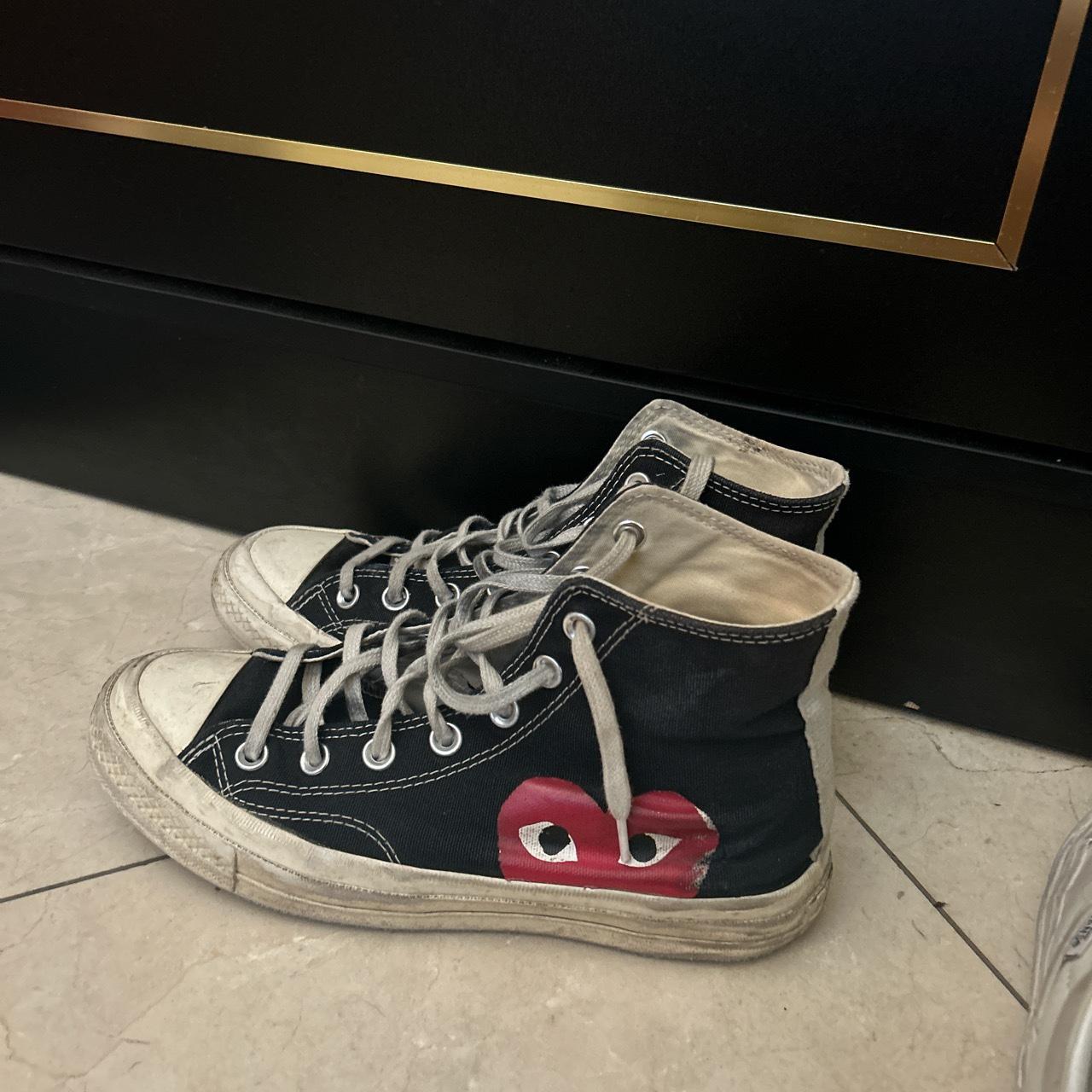 CDG Black and Red Converse one of my favorite shoes... - Depop