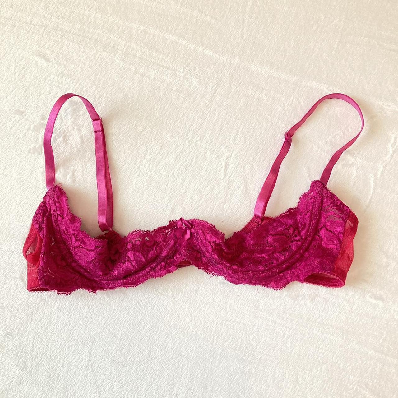 This lacy hot pink Fredericks of Hollywood bra is