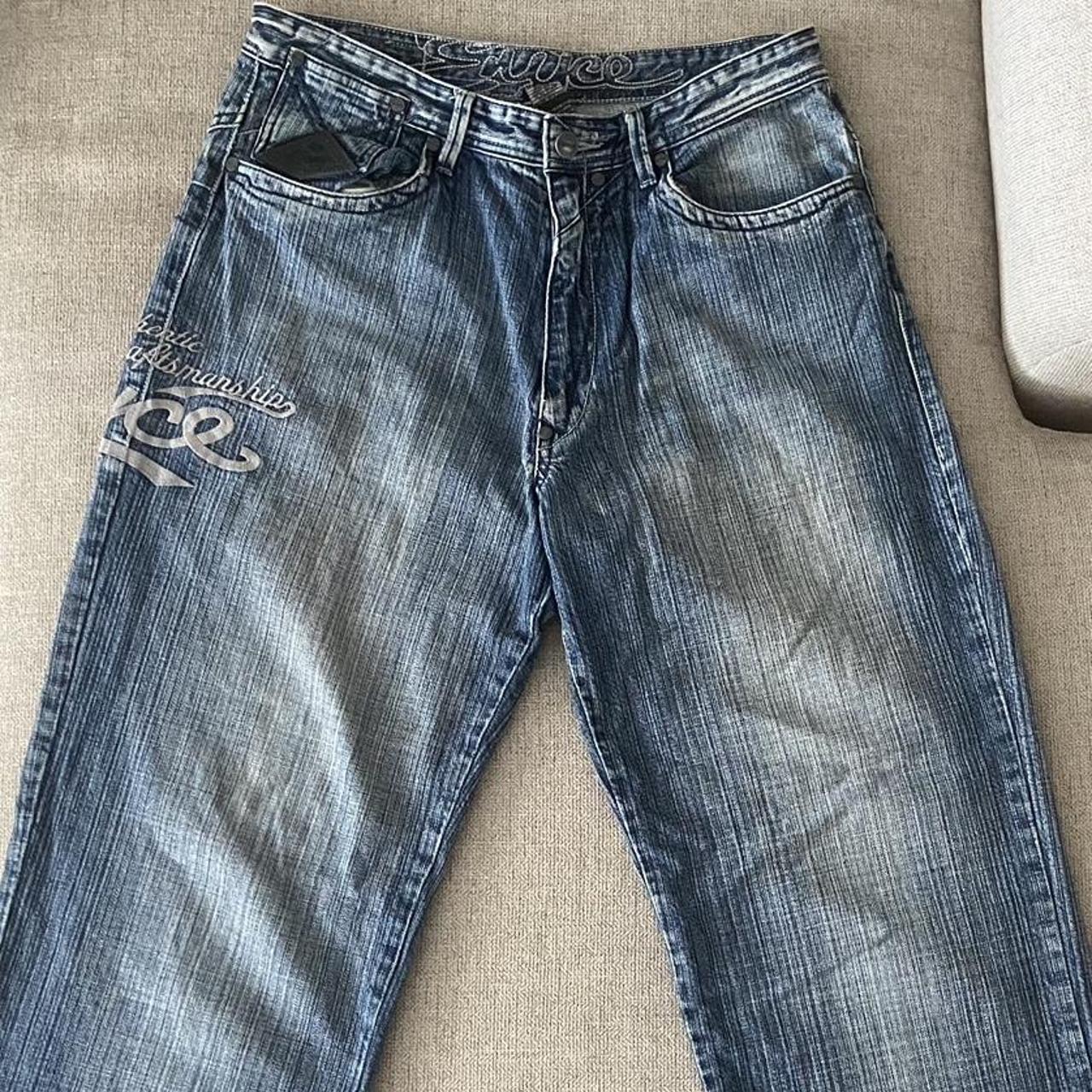 2000s Enyce jeans, cool bleached wash & an... - Depop