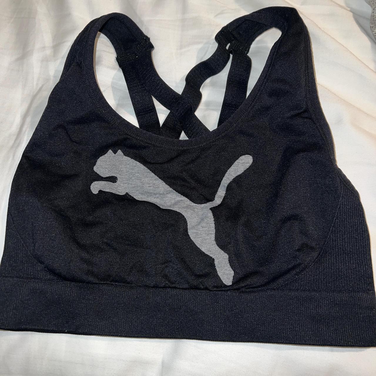 Puma sports bra Size medium Barely worn Adjustable - Depop