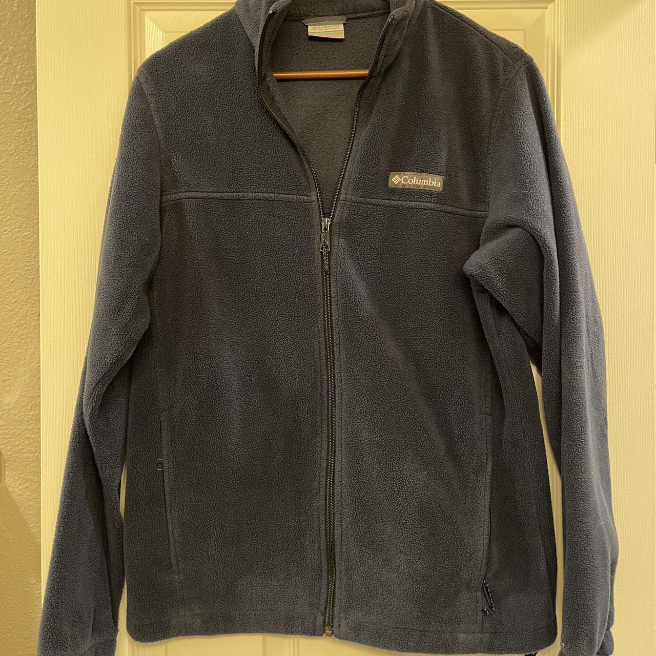 Men’s Navy blue Columbia Fleece jacket, size... Depop