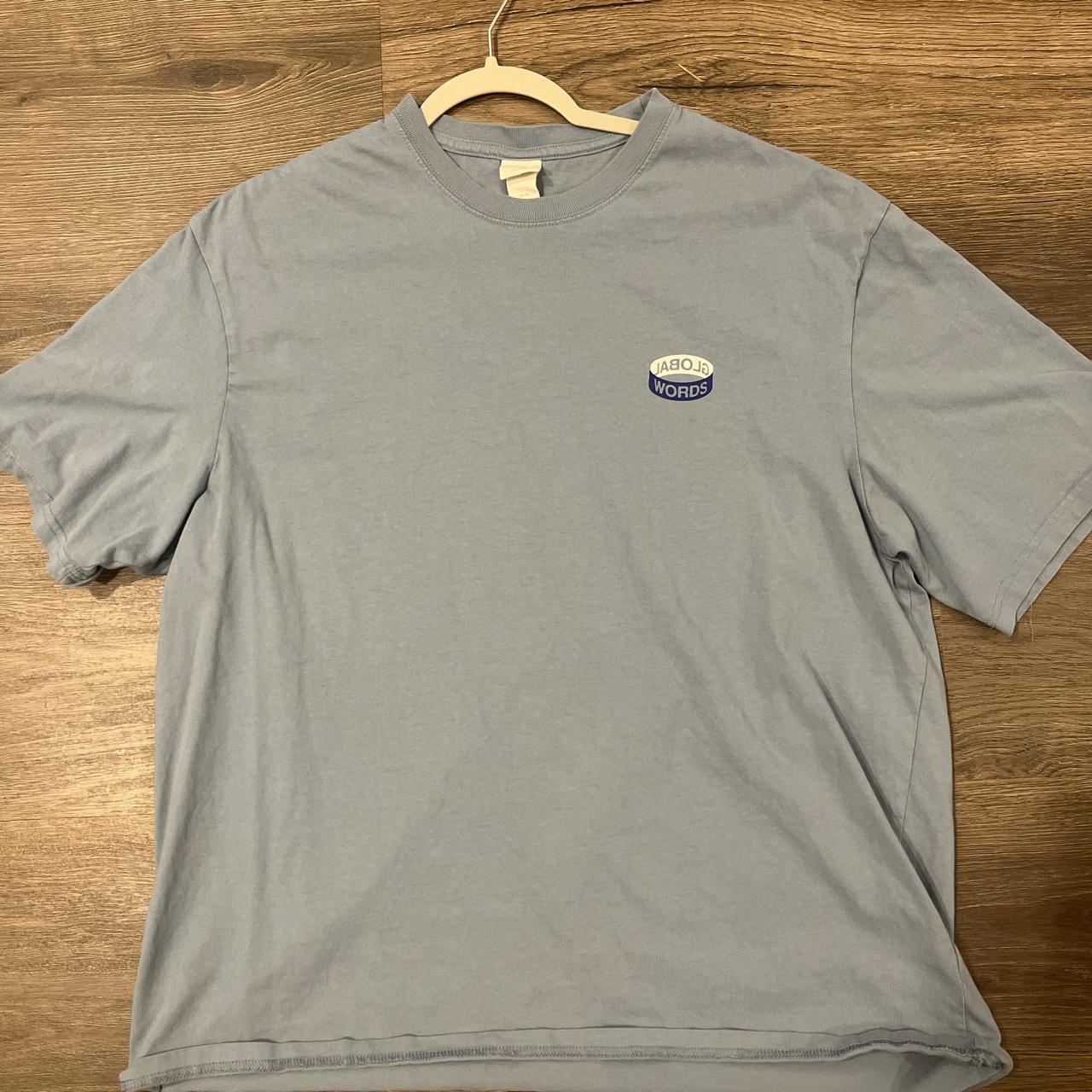 Blue Global Worlds T-Shirt (XL) - Depop