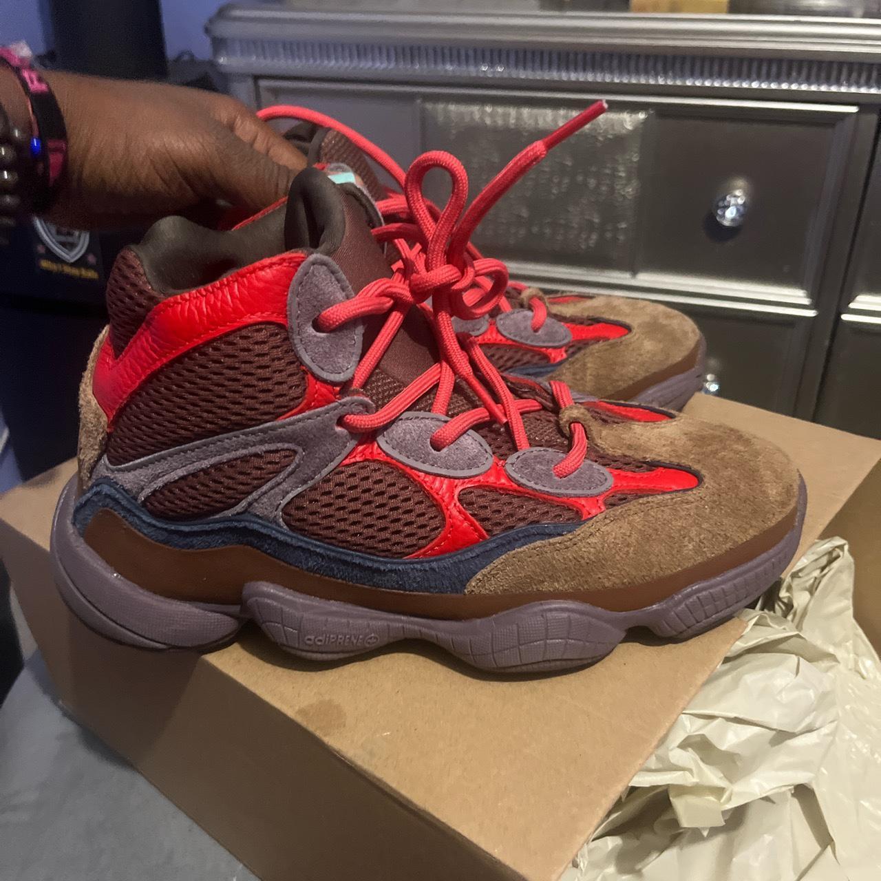 yeezy 500 high sumac on feet