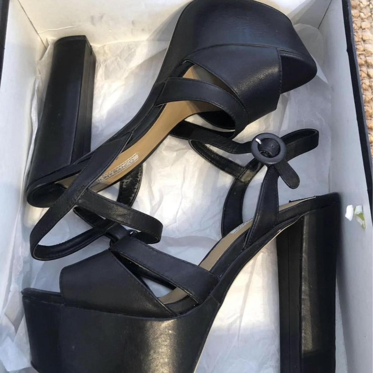 TONY BIANCO Rhapsody Heels in Black Size 9 Worn... - Depop