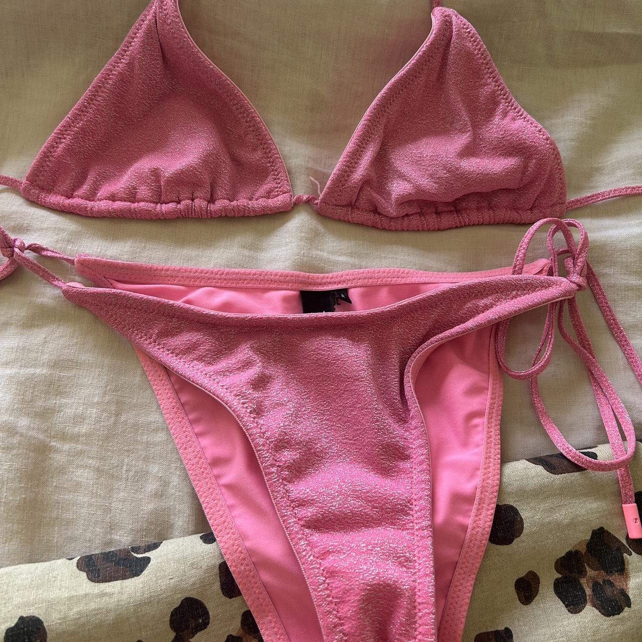 Triangl Bikini Pink Sparkly Top Medium Bottoms Depop 5676