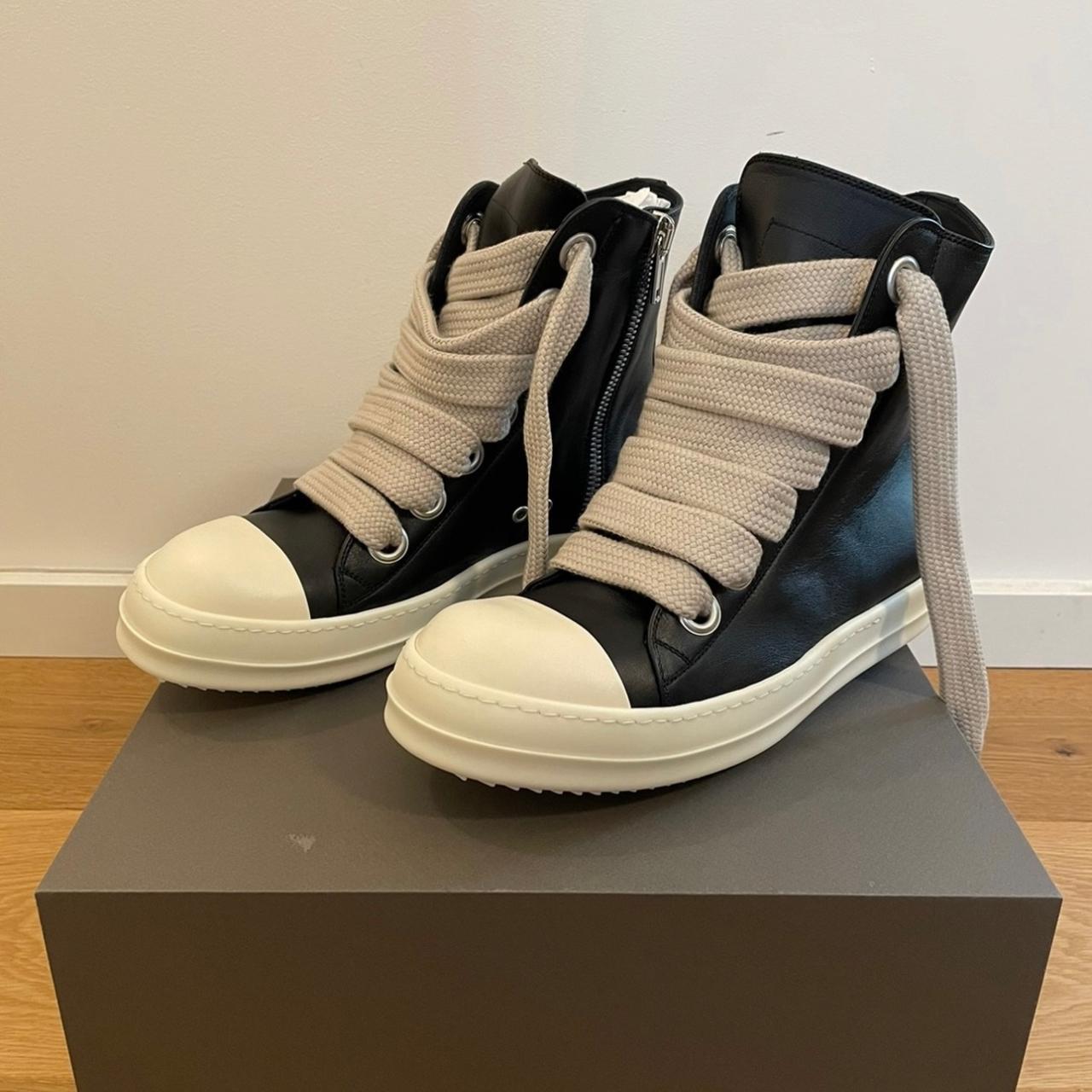 Rick owens Jumbo laces High Leather 100% authentic... - Depop