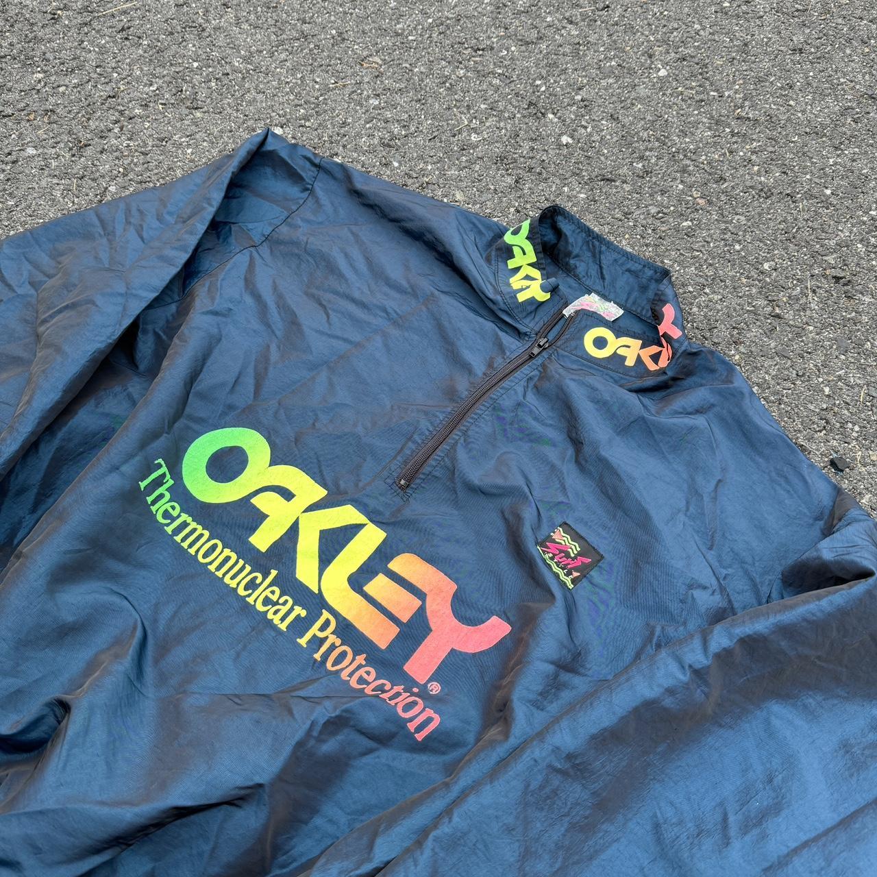 ジャケット・アウター Oakley Neon Zip Windbreaker Jacket Oakley Surf Style Neon Thermonuclear Protection 1/4 Zip