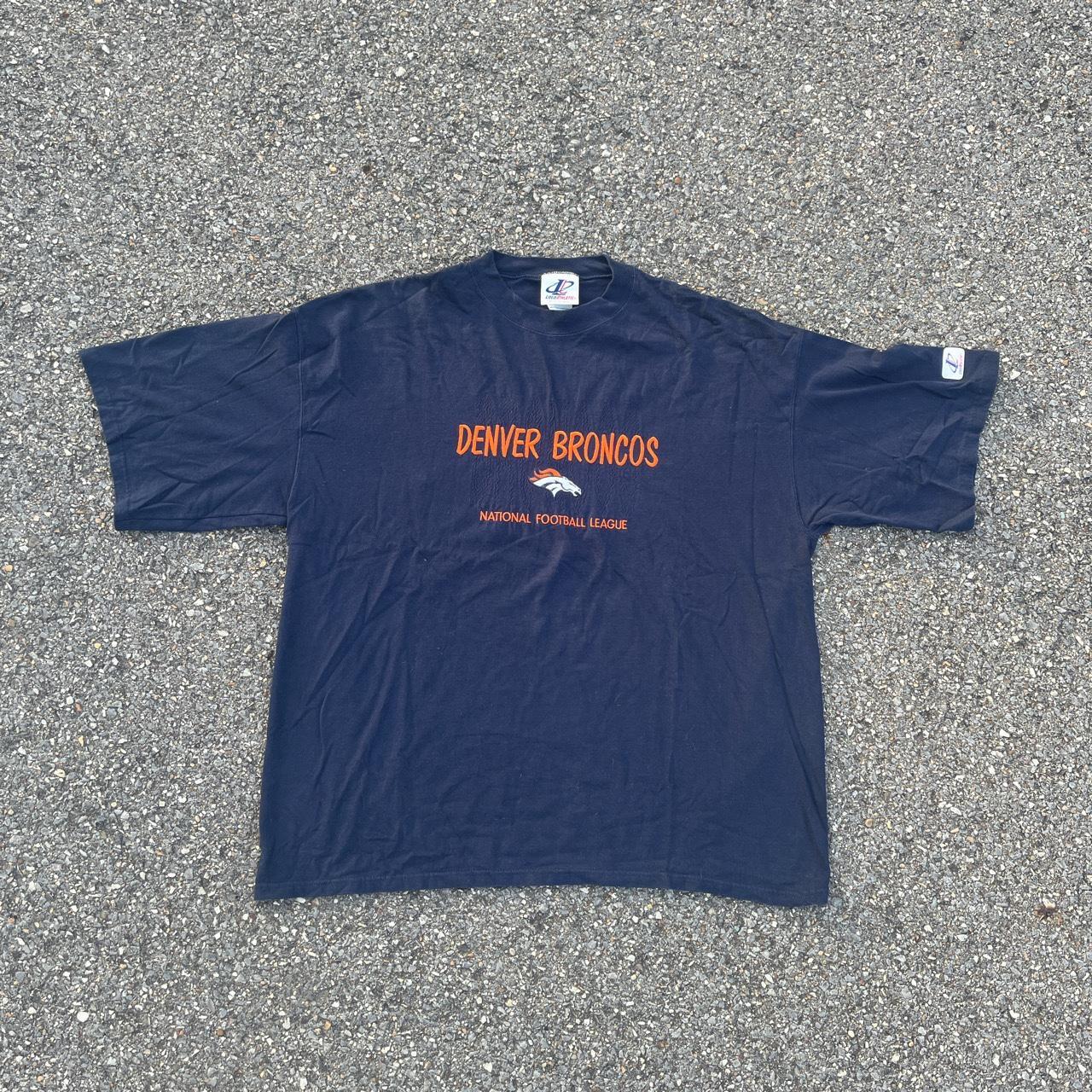 Y2K Denver Broncos Navy Tee This NFL Shop shirt is - Depop