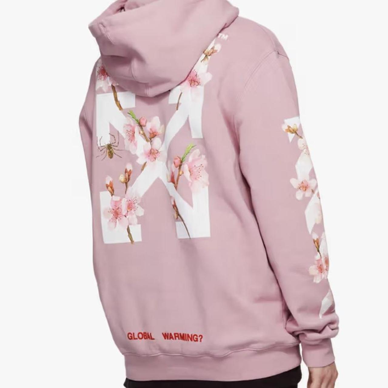 Off white pink blossom hoodie sale