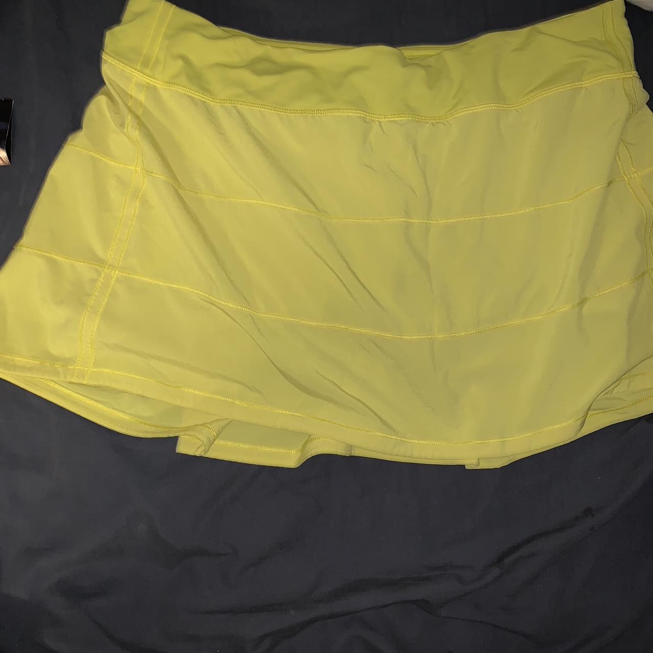 Yellow LULULEMON pleated skirt size 14 Small pull... - Depop