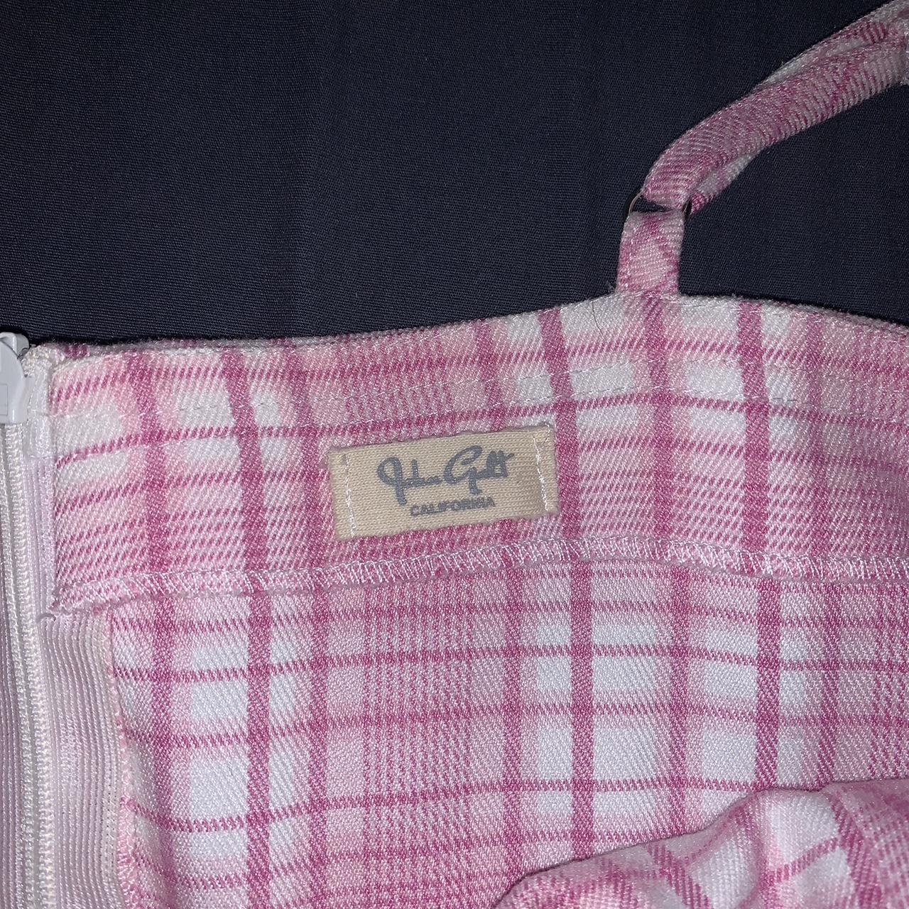 Brandy Melville pink plaid dress John galt Small... Depop