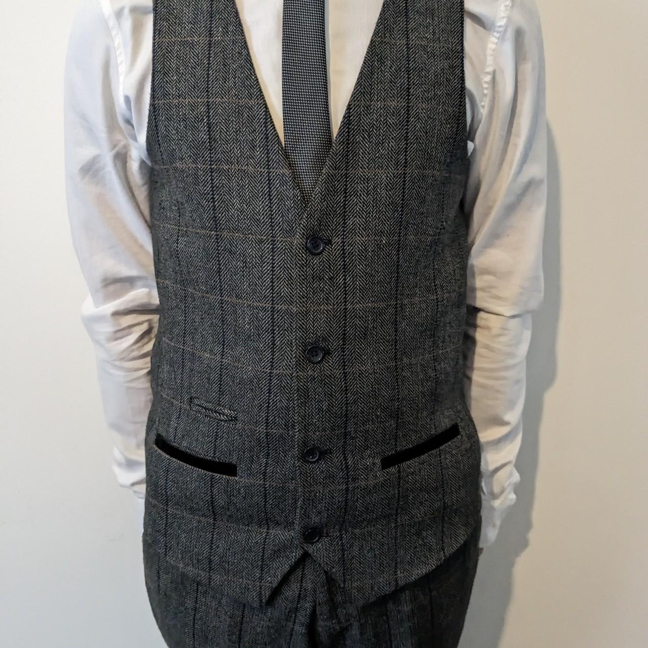 Marc Darcy Grey Tweed Check 2 Piece suit Worn... - Depop