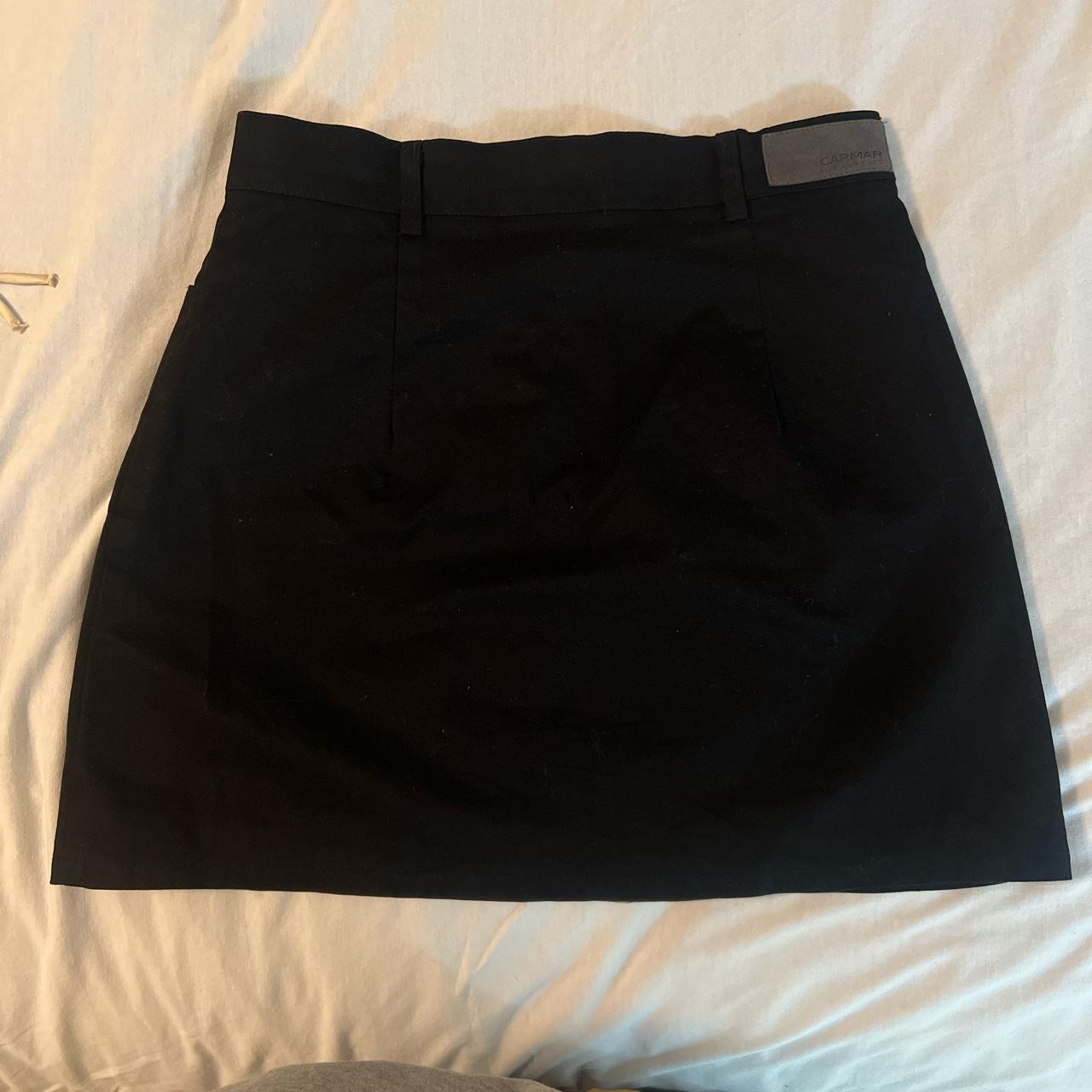 black moto skirt with slits - never worn size AUS... - Depop