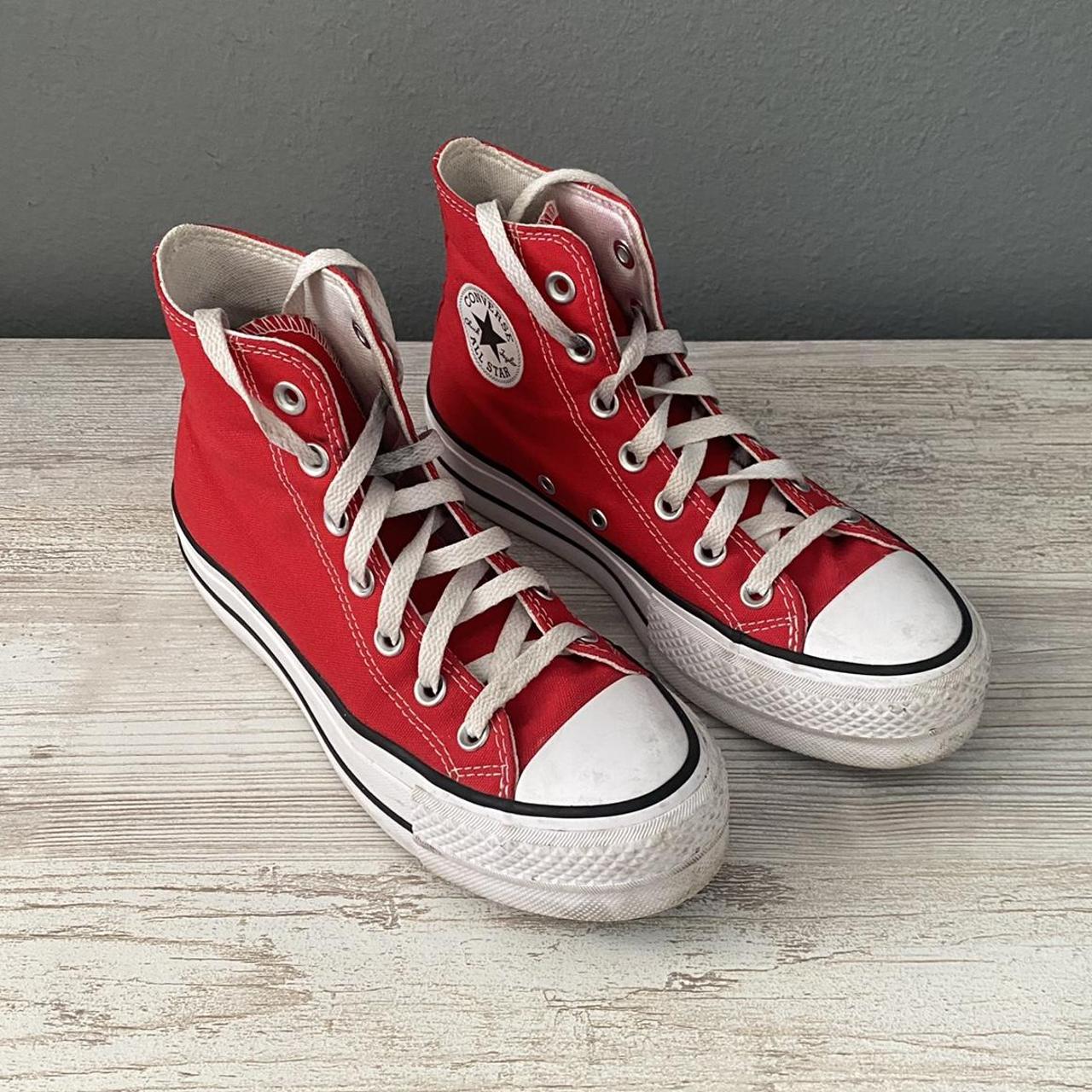 Converse Women's Red Trainers | Depop