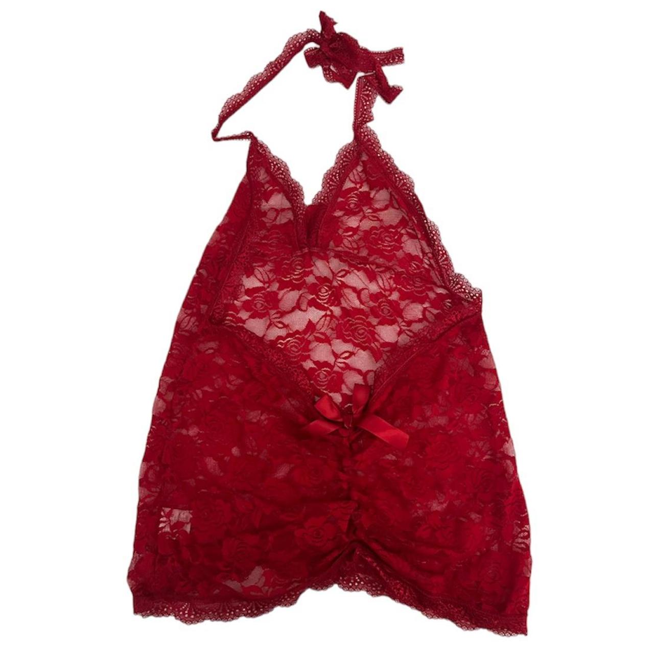 Sexy Red Lace Lingerie Mini Dress Top Perfect For Depop 2986