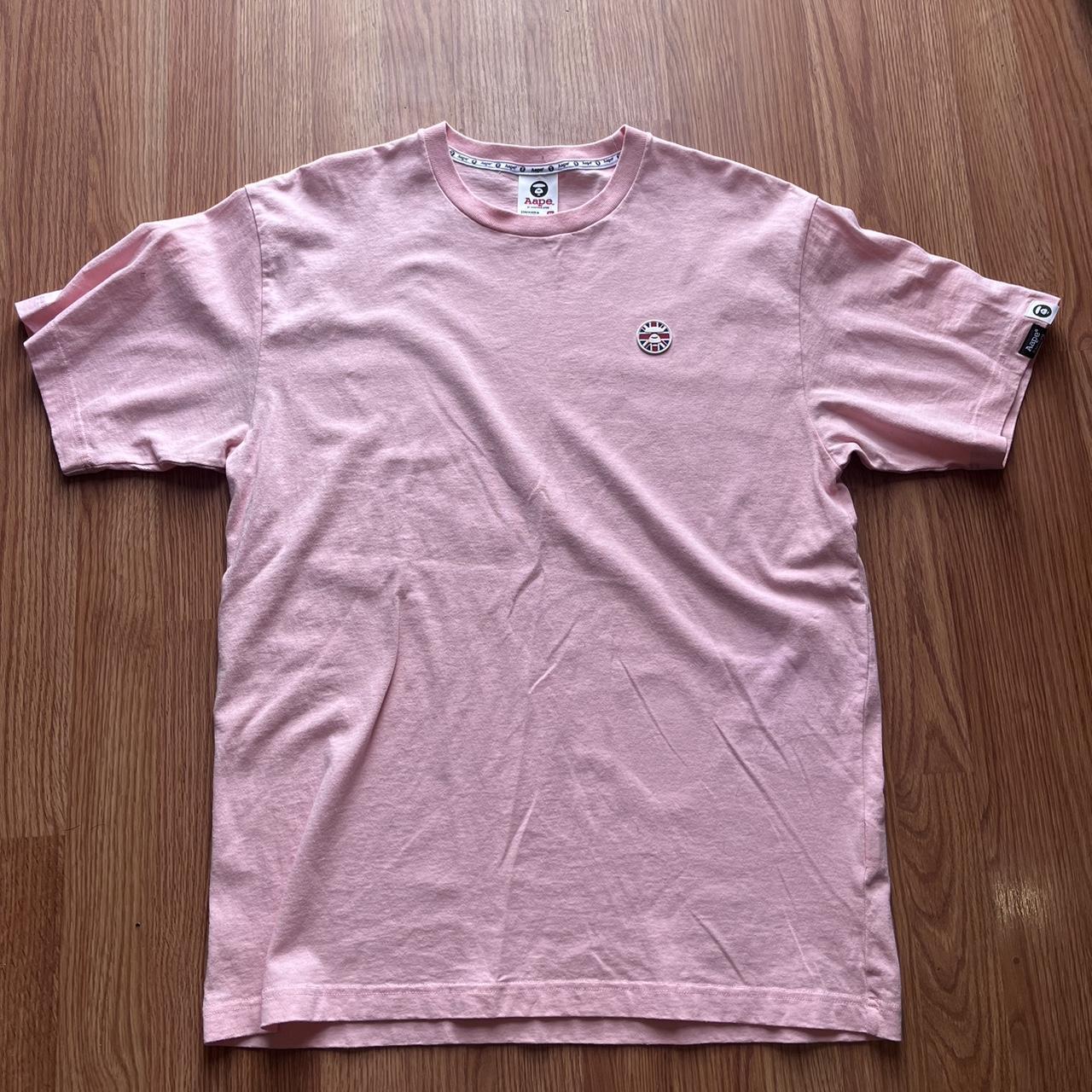 Aape shirt by a bathing Ape bape t shirt pink size... - Depop