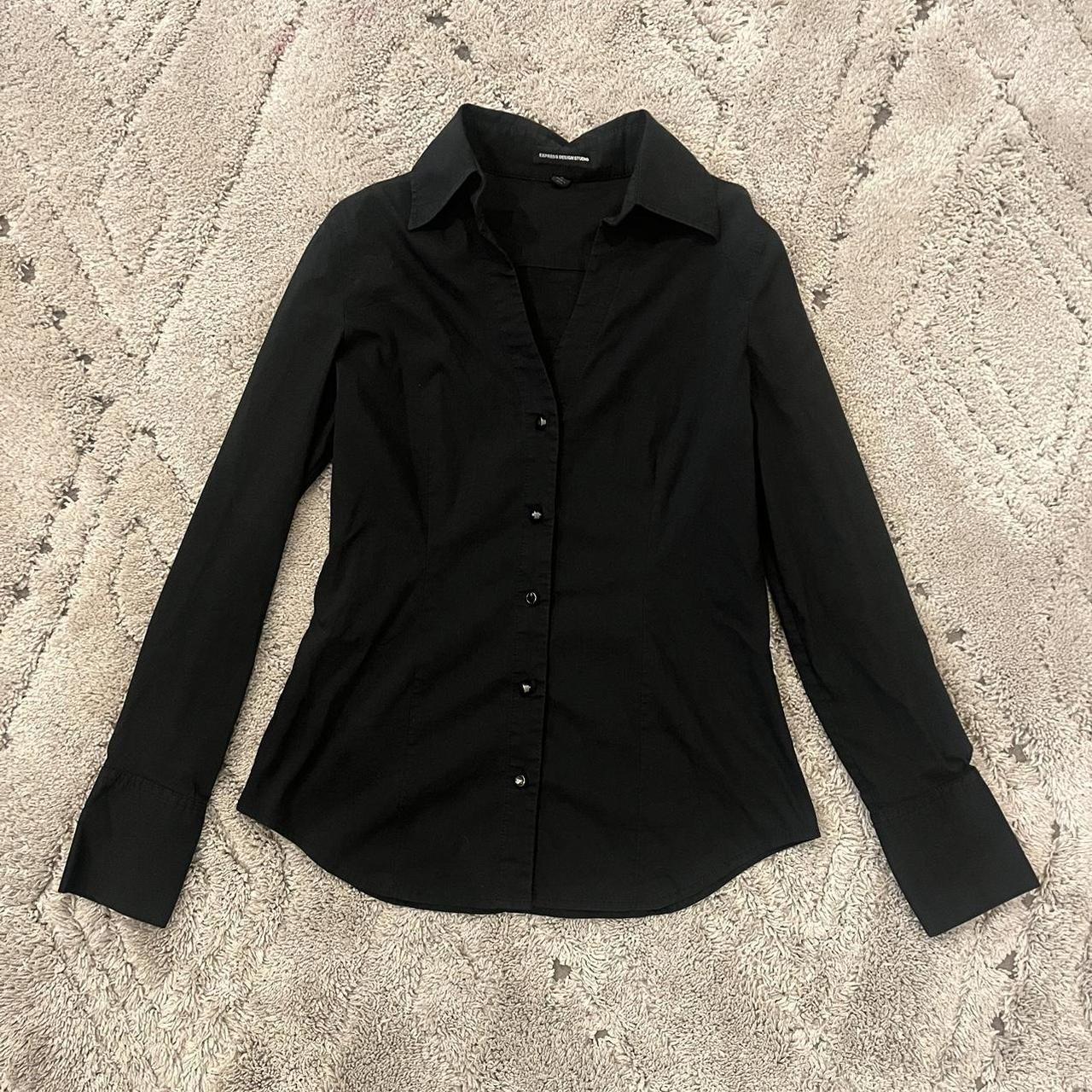 express design studio black button up !! there’s a... - Depop