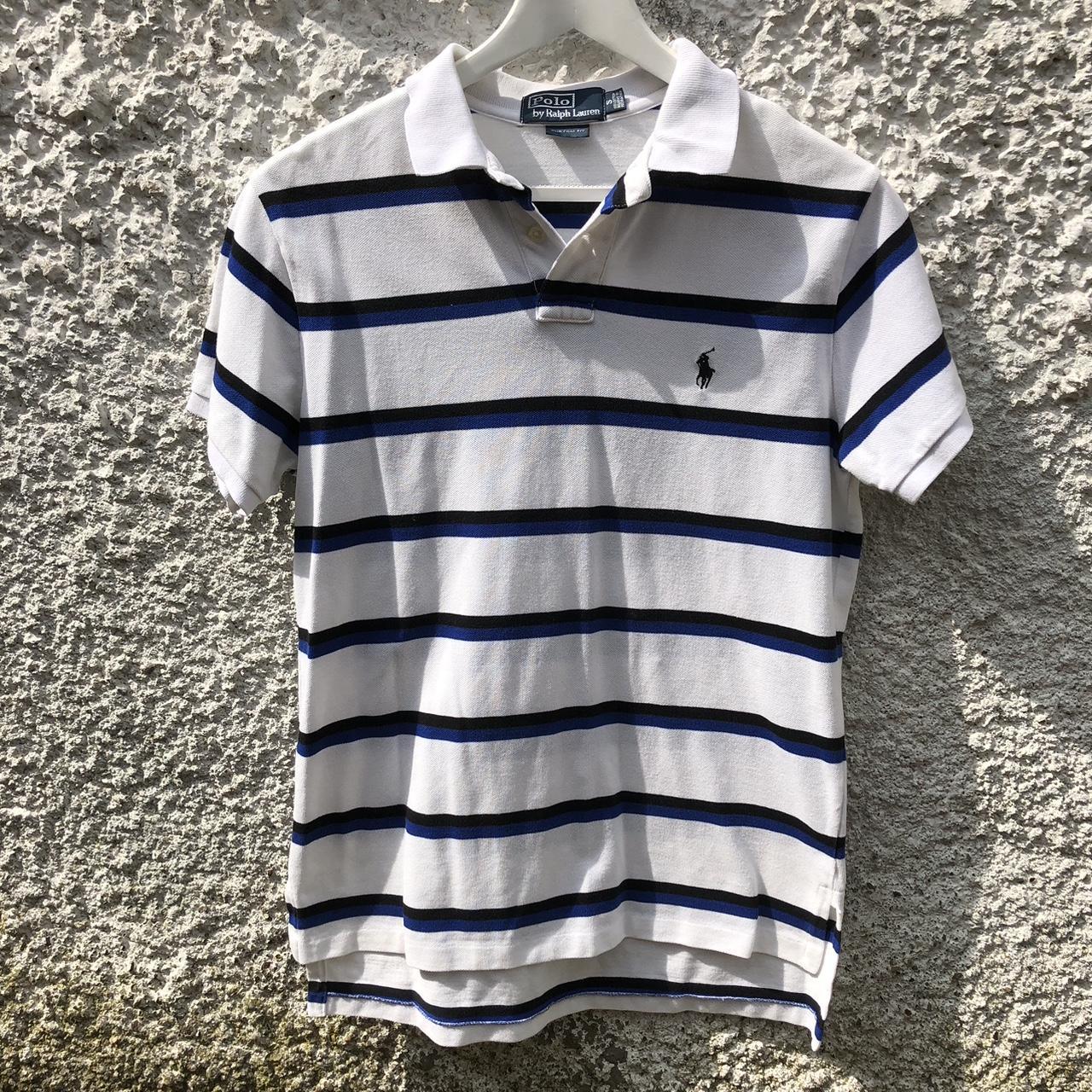 Polo Ralph Lauren Men's White and Blue Poloshirts Depop