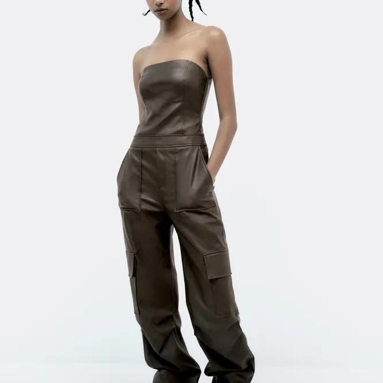 Jumpsuits Zara Faux Leather Pants Brown Zara Faux Leather Long