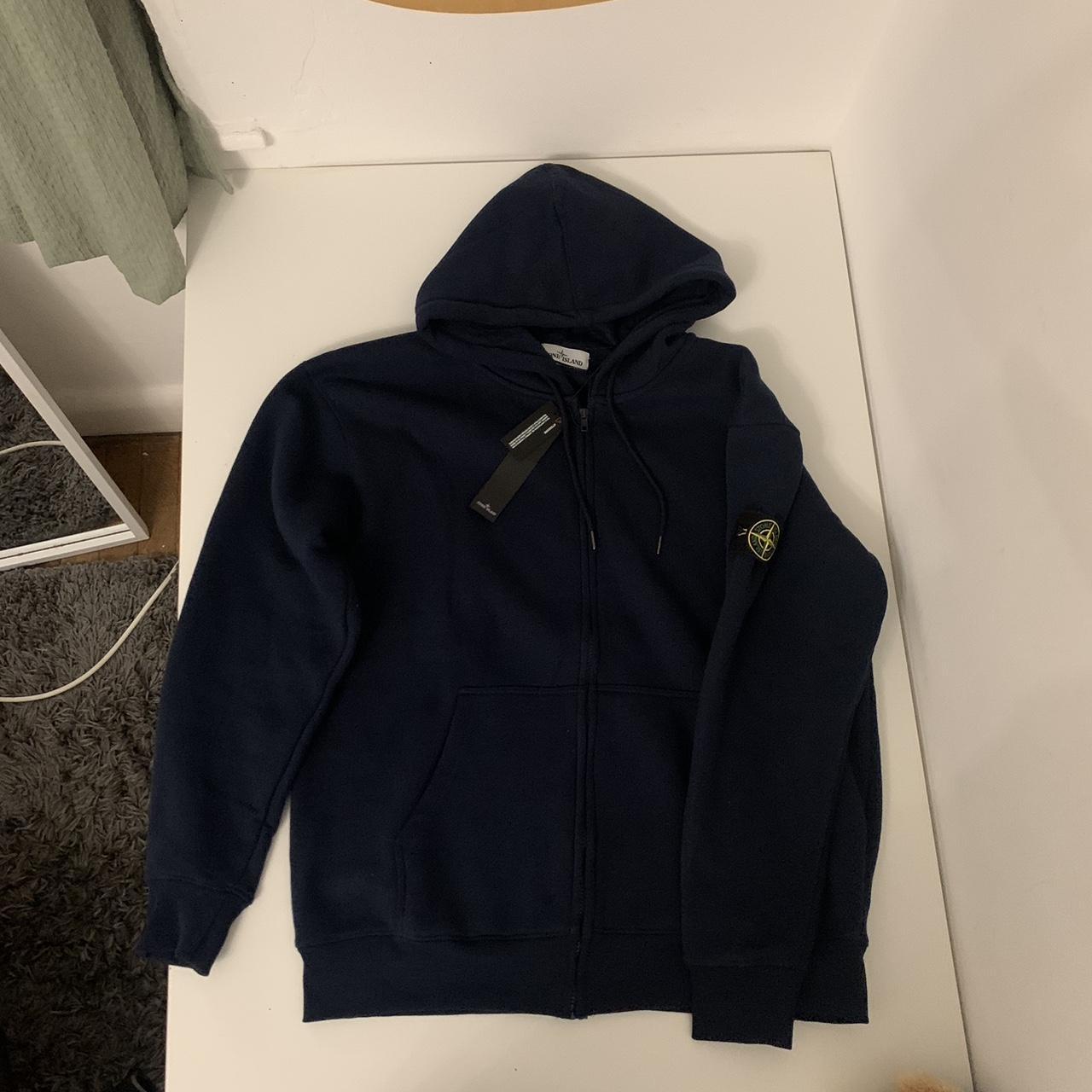 Navy Blue Stone island Hoodie zip blue... Depop
