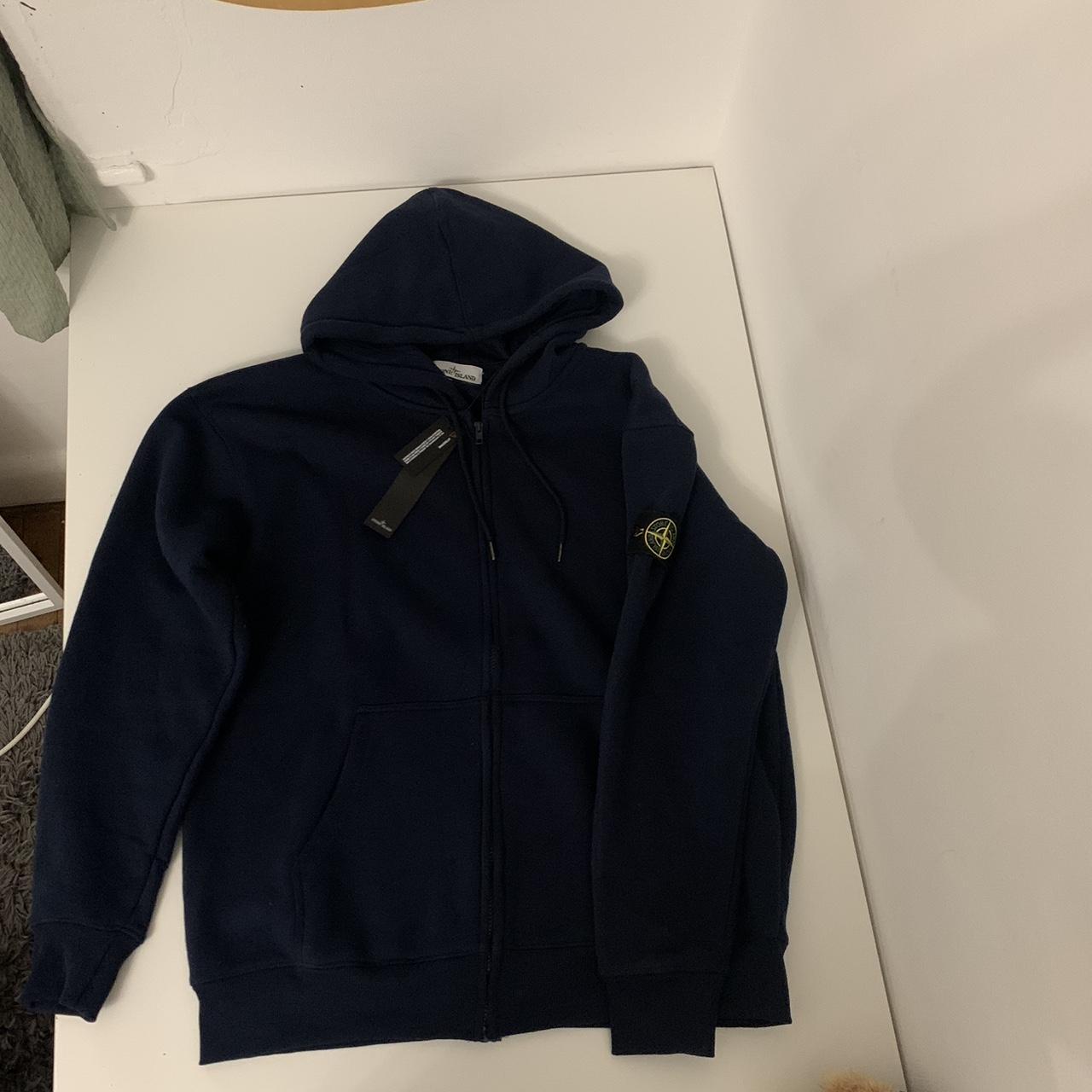 Navy Blue Stone island Hoodie zip blue... Depop