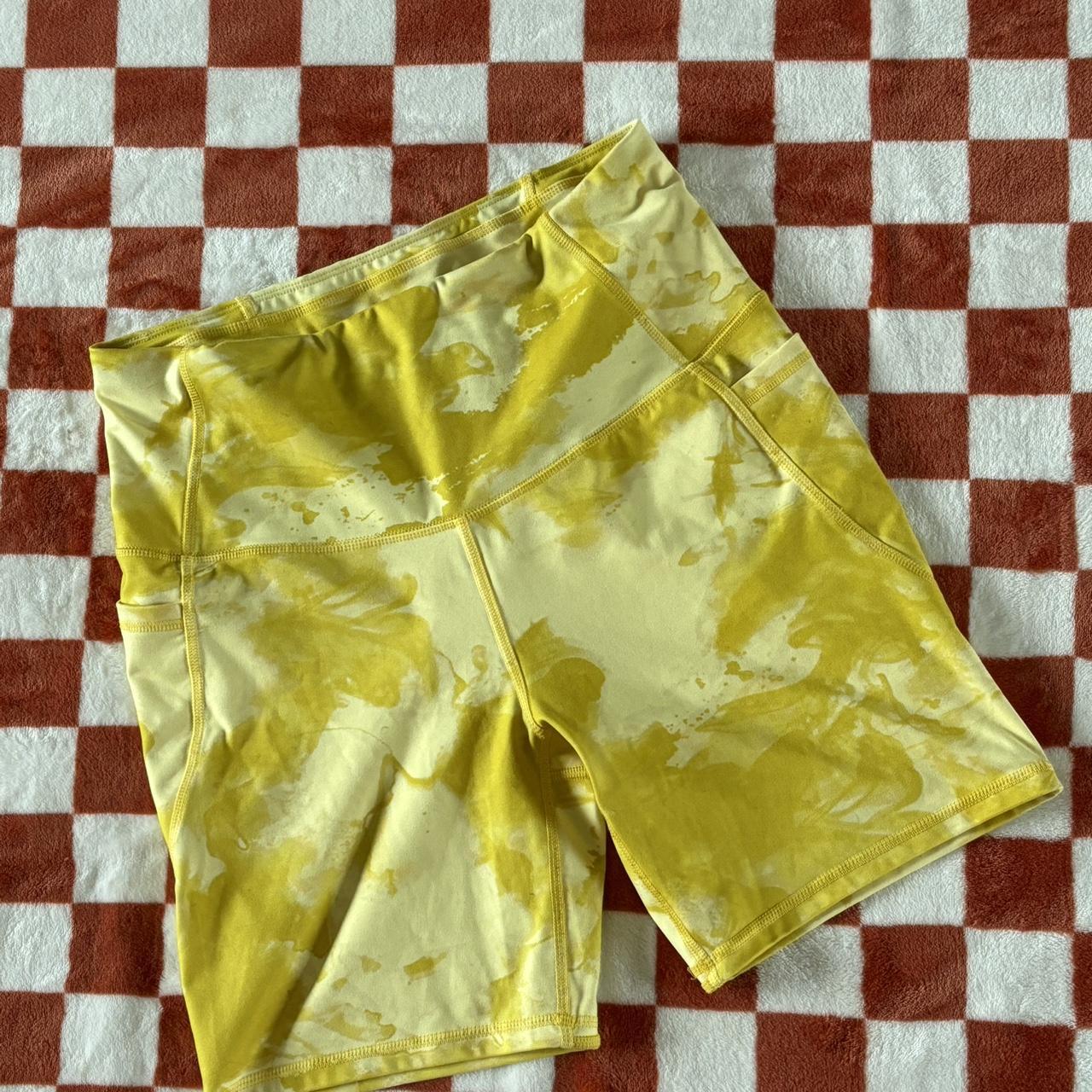 Yellow All in Motion biker moto shorts size large... - Depop