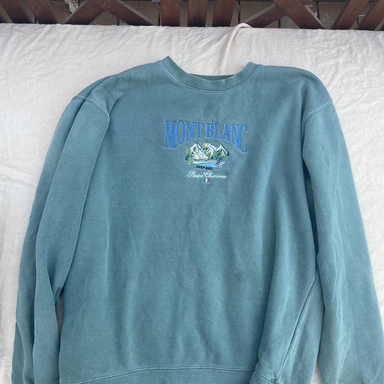 Mont Blanc teal/blue sweatshirt/jumper size Depop